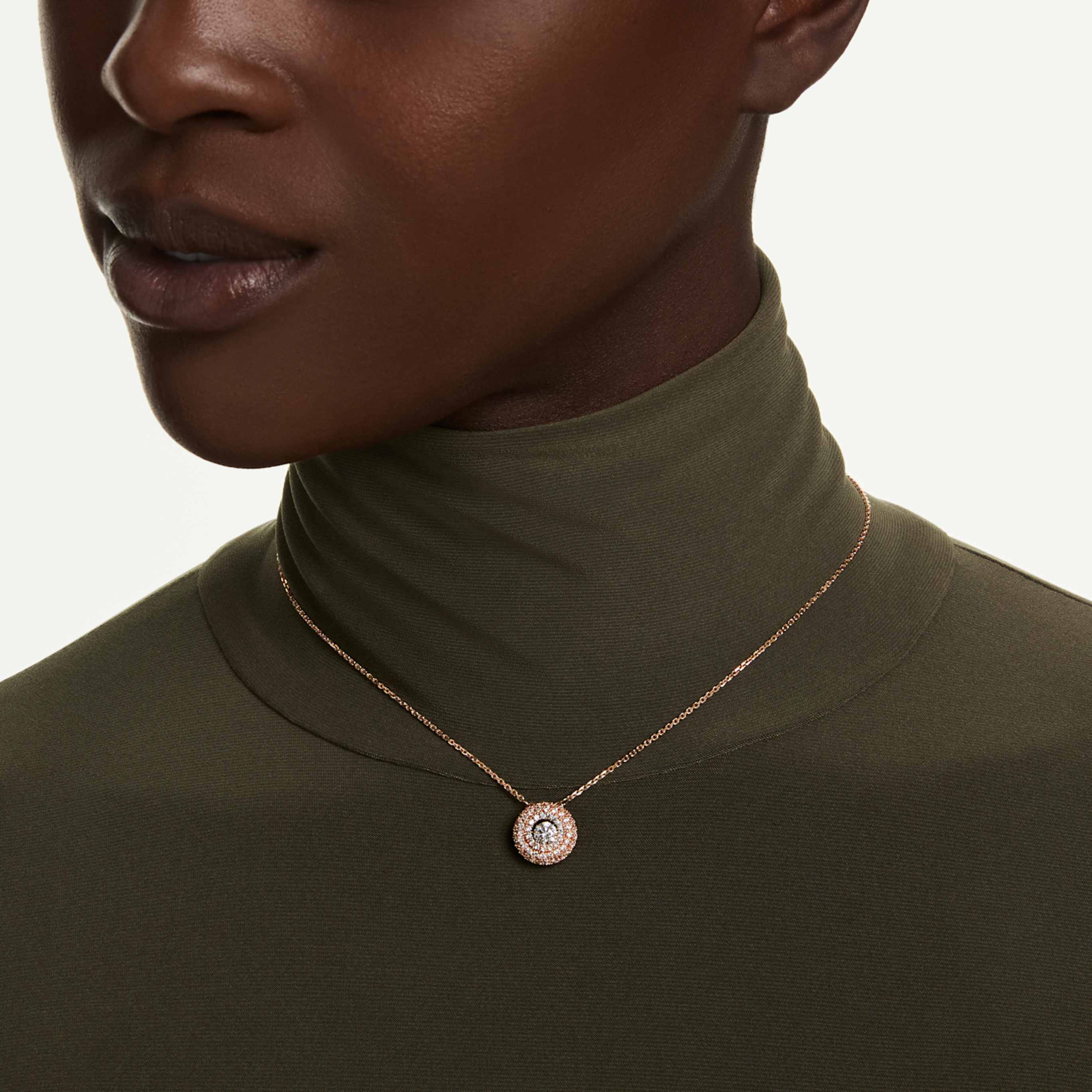 Swarovski Sublima pendant Round cut, White, Rhodium plated