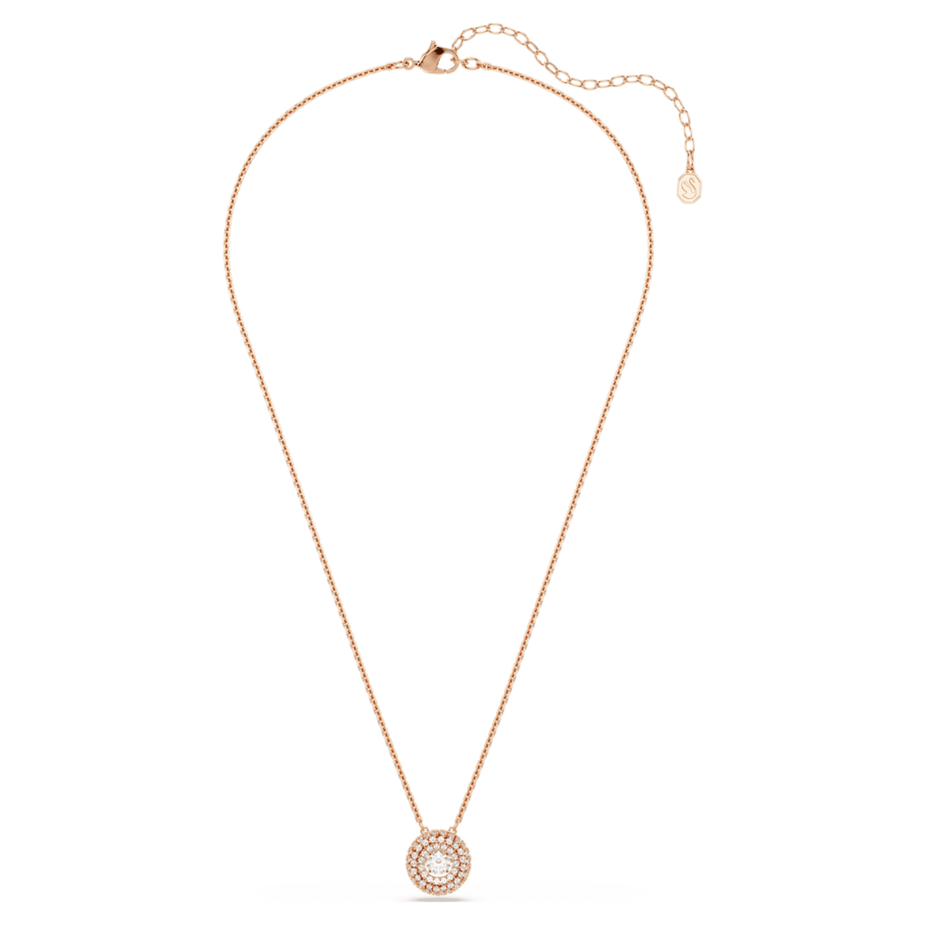 Swarovski Sublima pendant Round cut, White, 18K rose gold finish