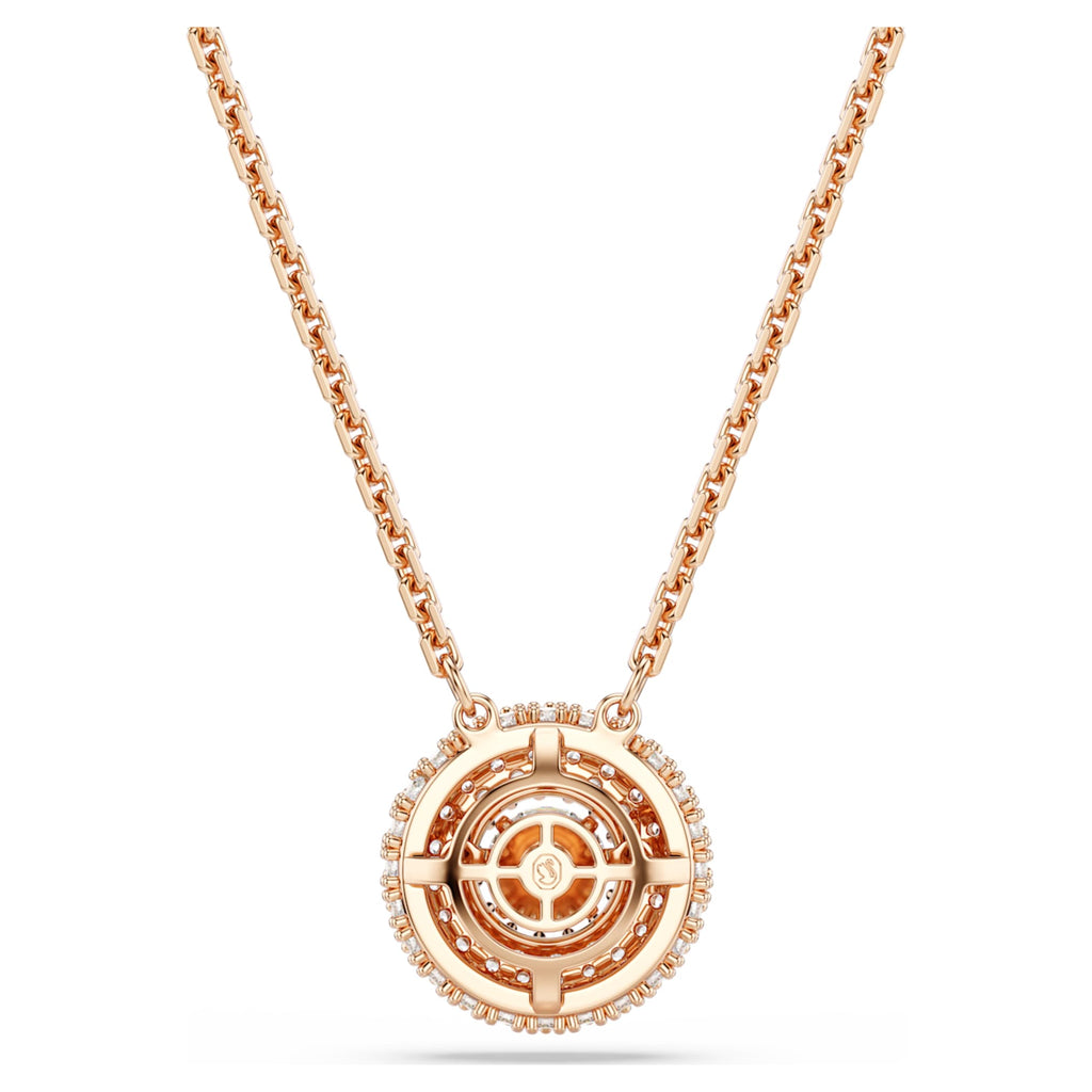 Swarovski Sublima pendant Round cut, White, 18K rose gold finish