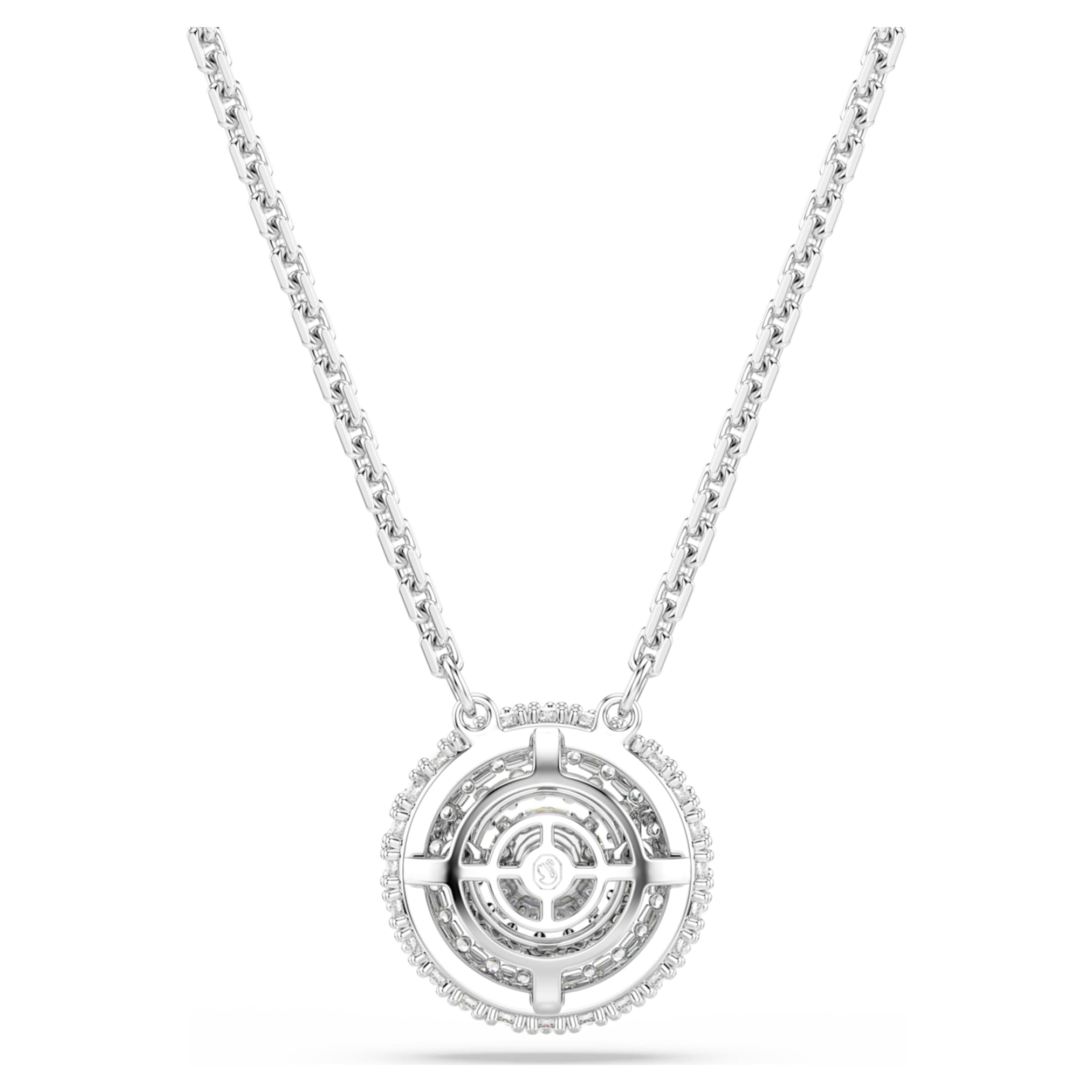Swarovski Sublima pendant Round cut, White, Rhodium plated
