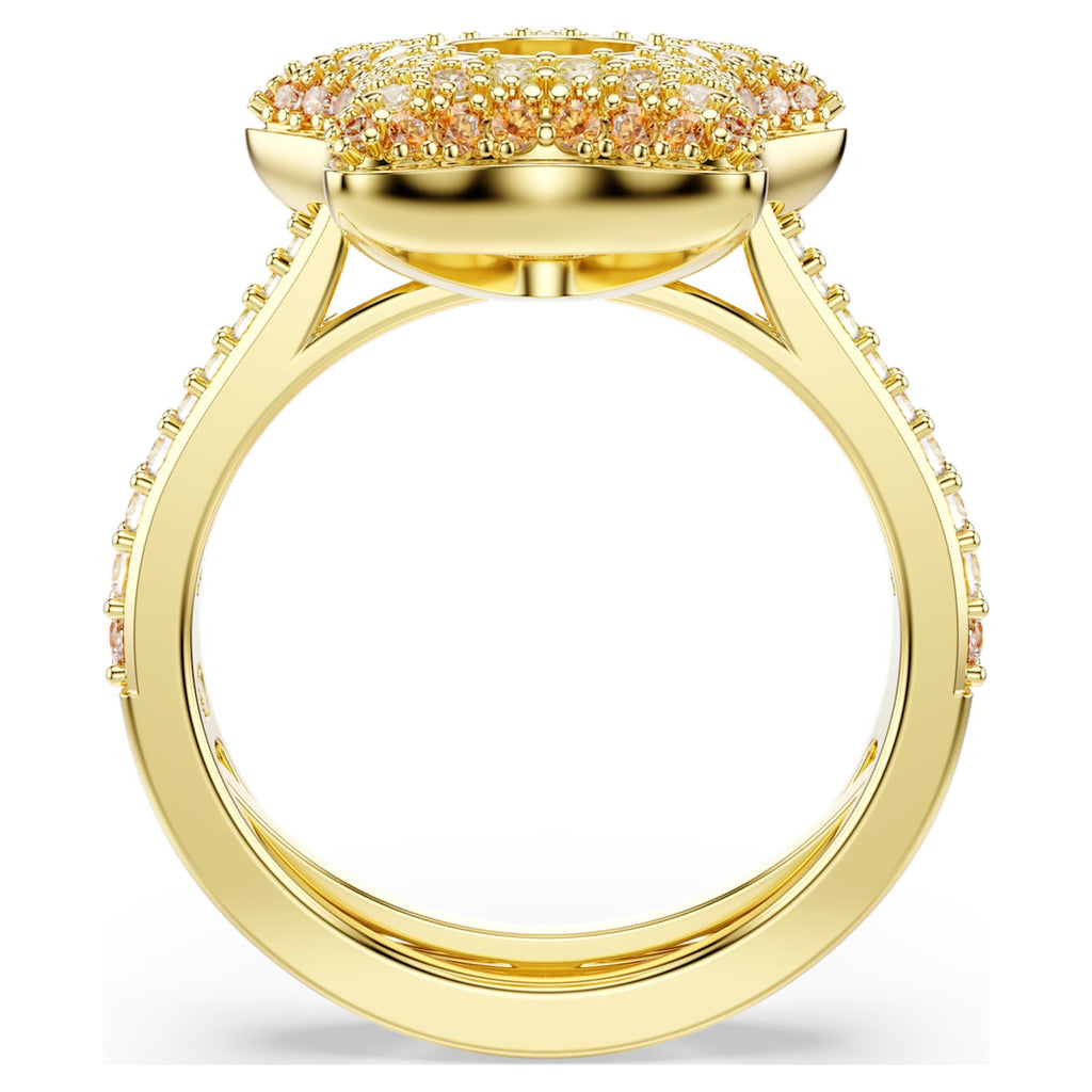 Swarovski Sublima ring Round cut, Star, Multicolored, 18K gold finish