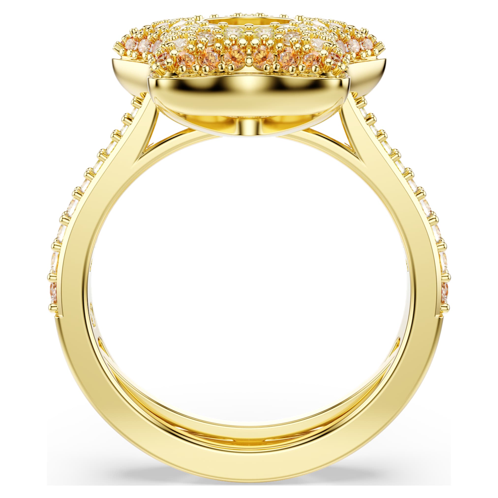 Swarovski Sublima ring Round cut, Star, Multicolored, 18K gold finish