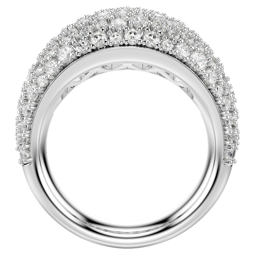 Swarovski Sublima ring White, Rhodium plated