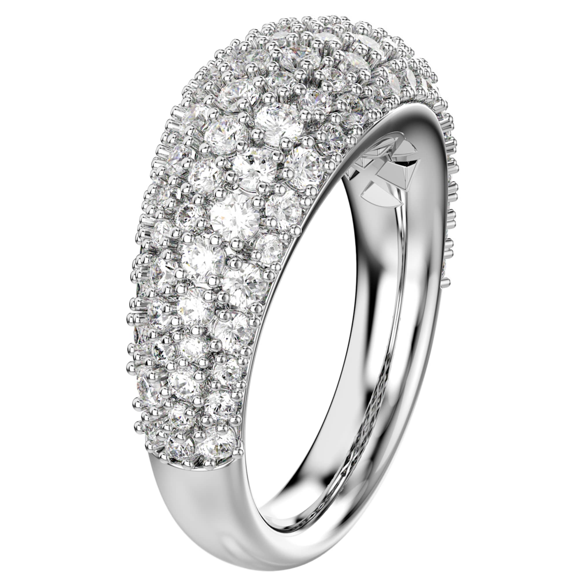Swarovski Sublima ring White, Rhodium plated