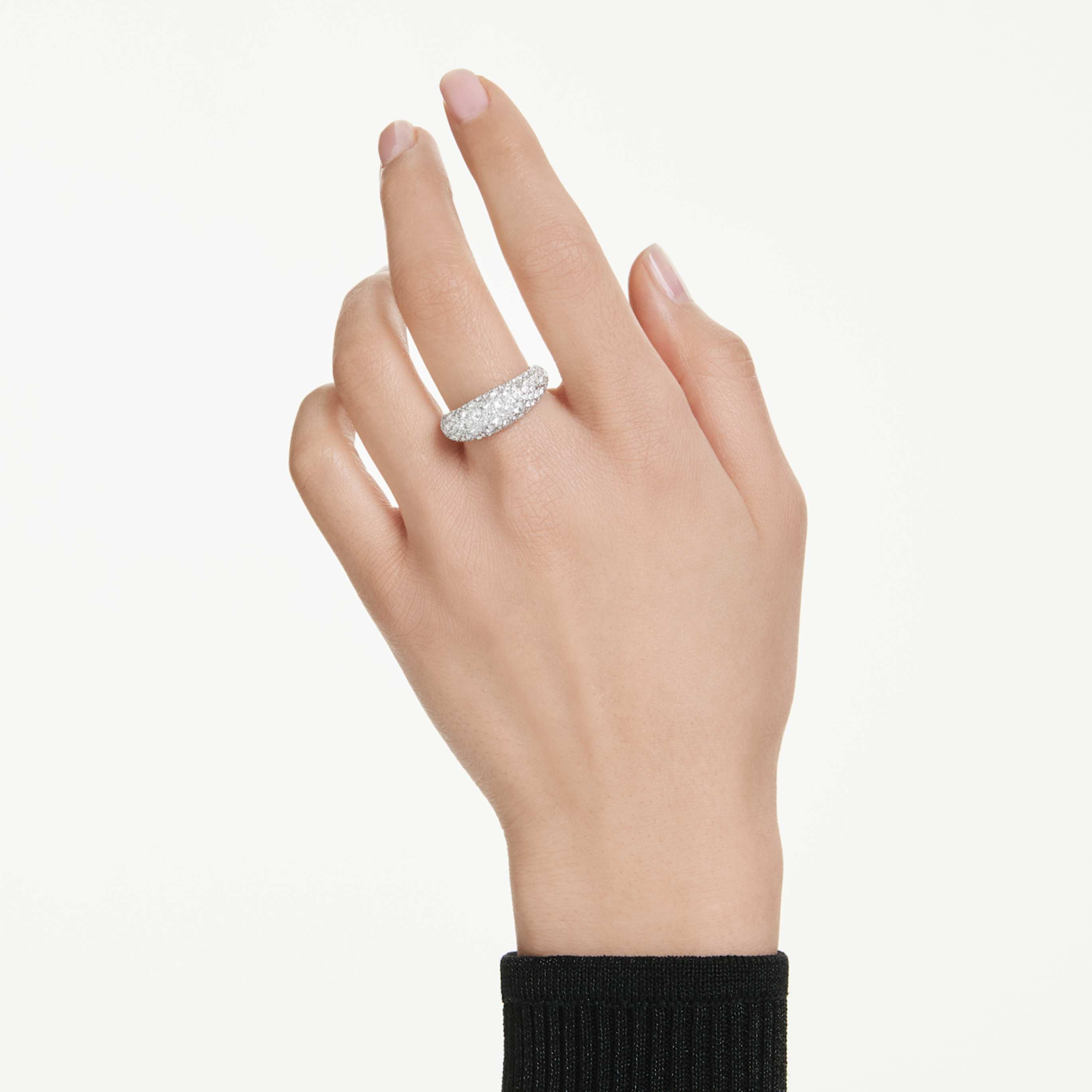 Swarovski Sublima ring White, Rhodium plated