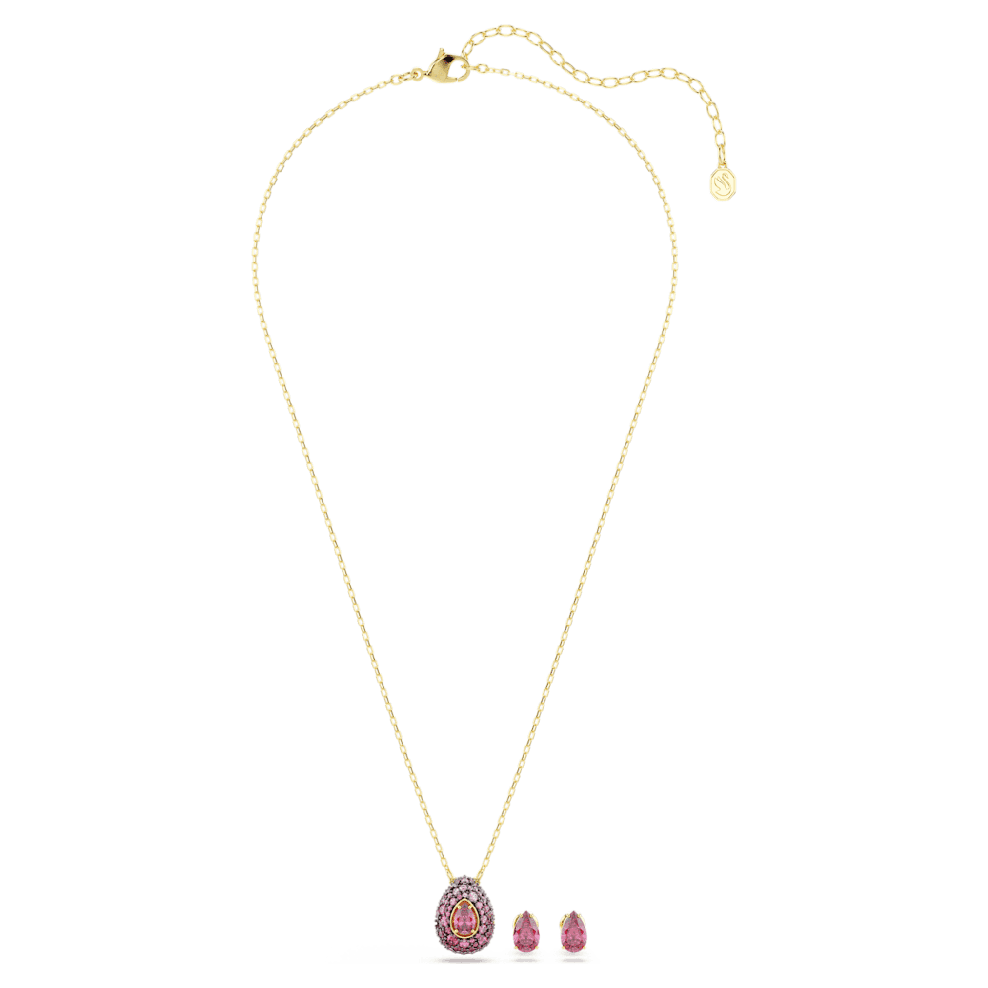 Swarovski Sublima set Set (2), Pear cut, Red, 18K gold finish