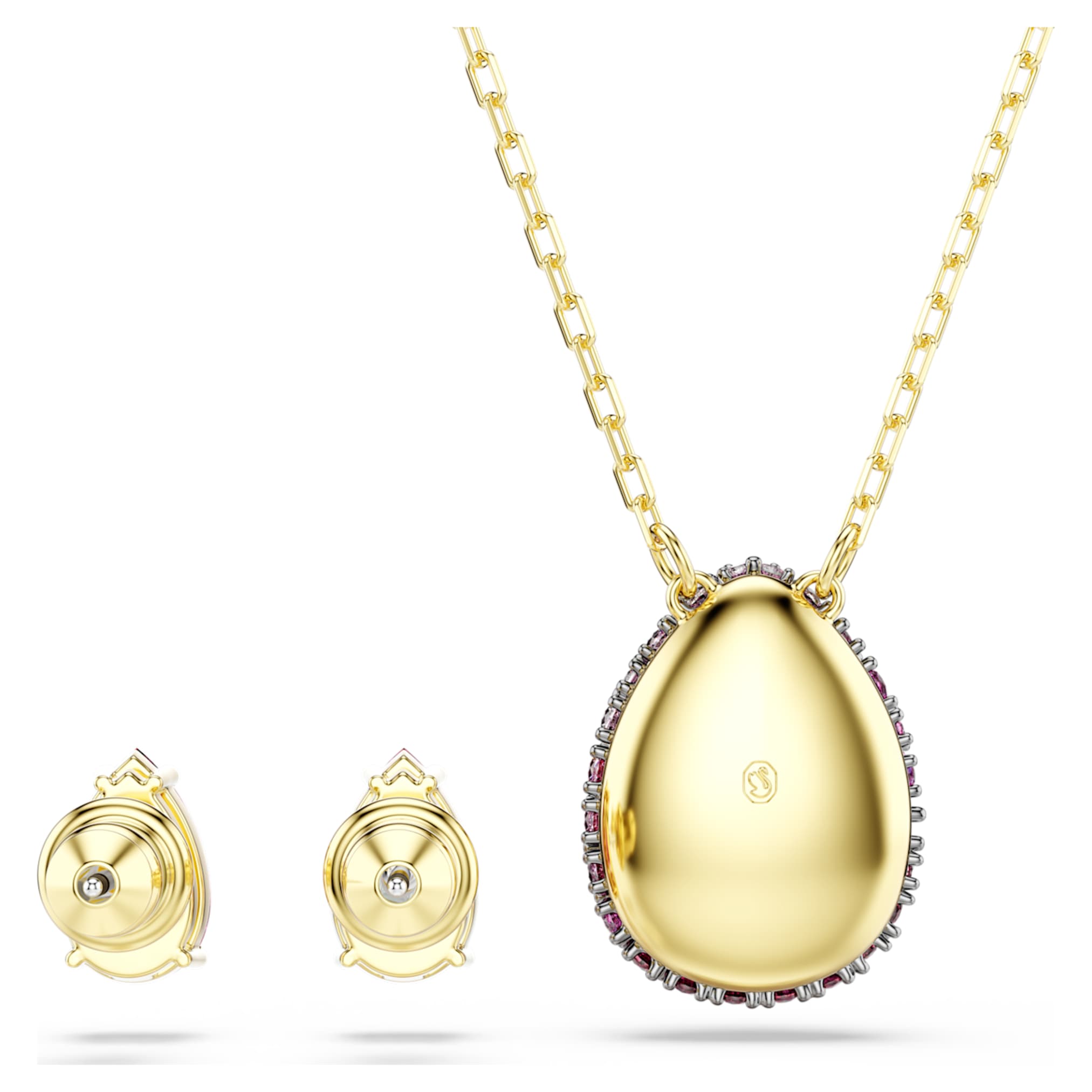 Swarovski Sublima set Set (2), Pear cut, Red, 18K gold finish