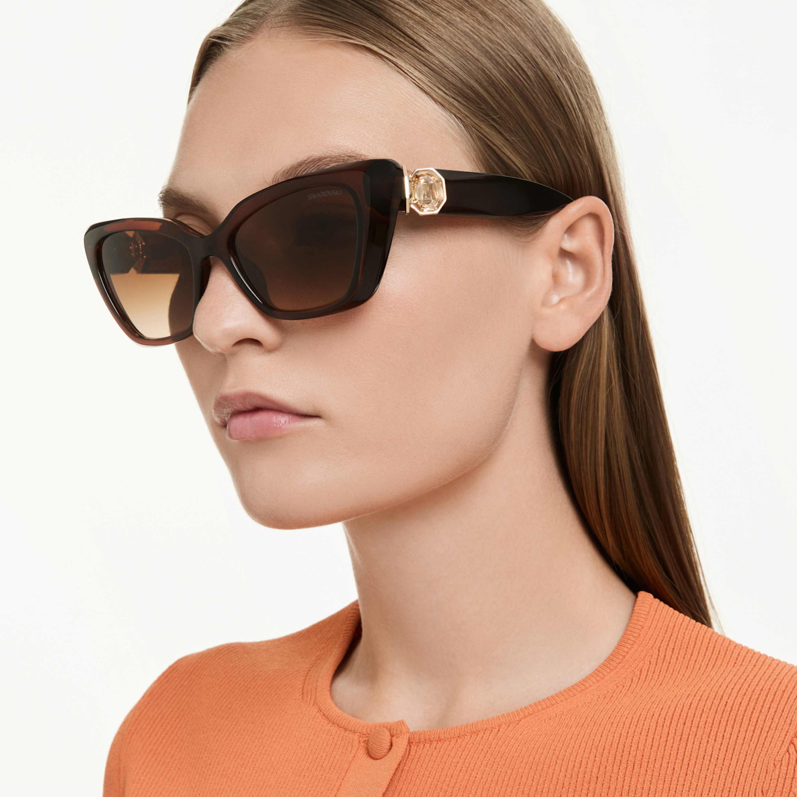Swarovski Sunglasses Cat-eye shape, SK6047, Dark brown