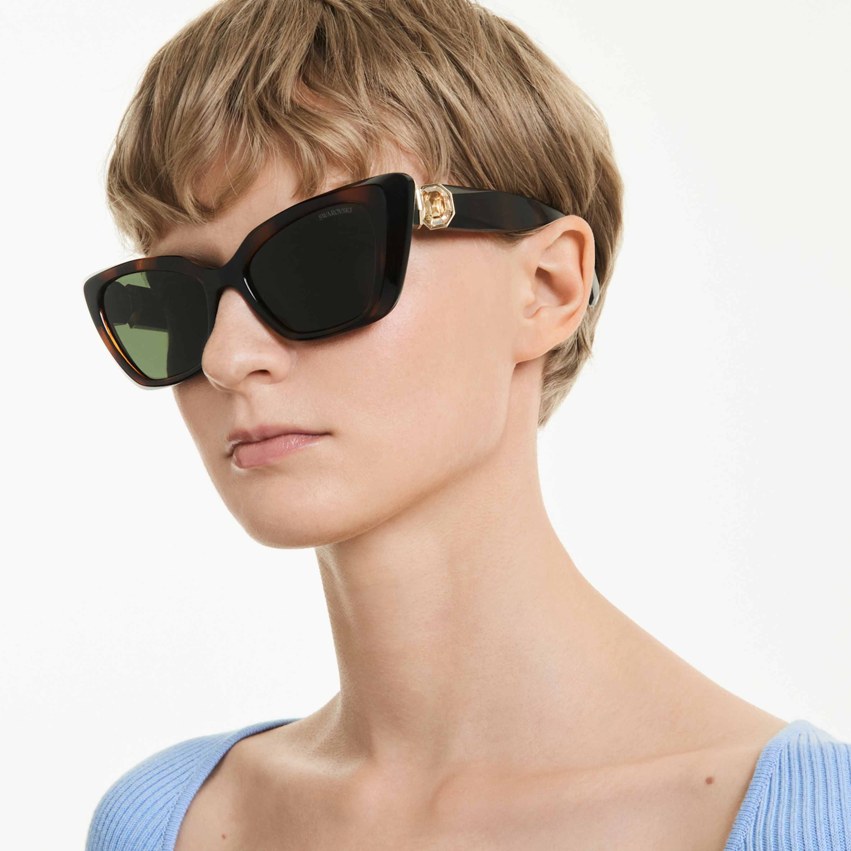 Swarovski Sunglasses Cat-eye shape, SK6047, Dark brown