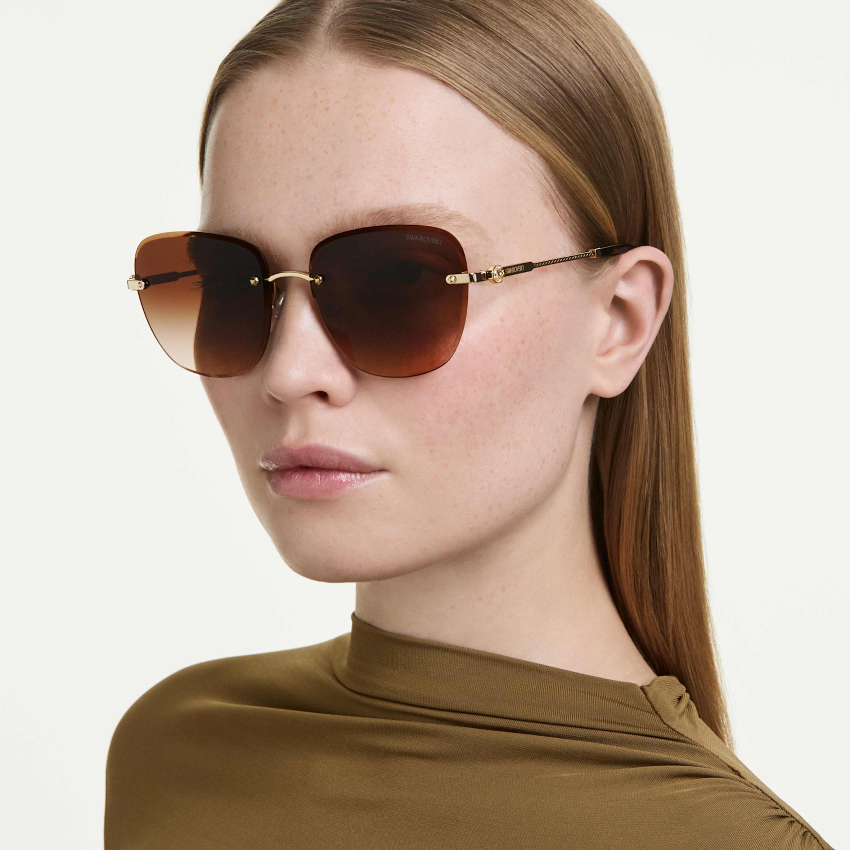 Swarovski Sunglasses Square shape, SK7043, Green