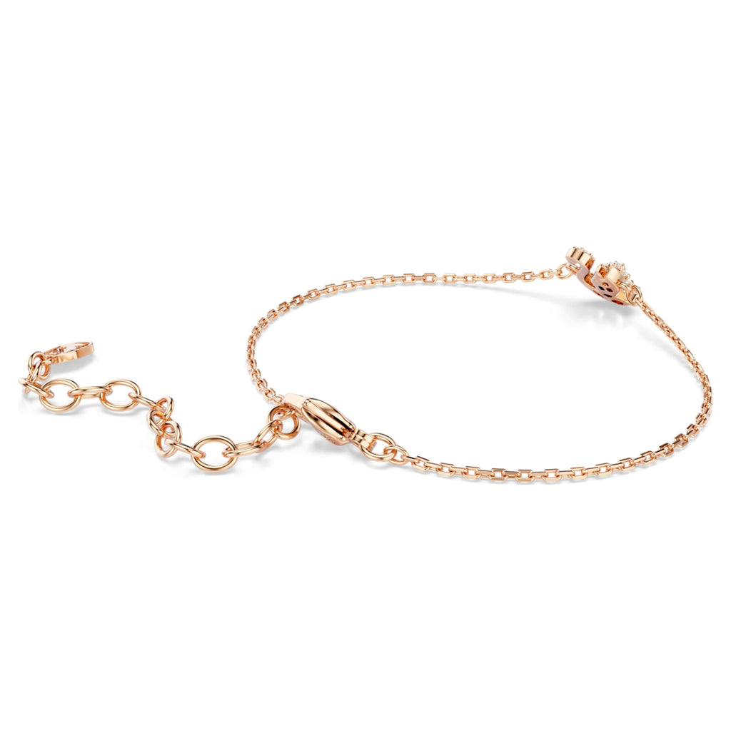 Swarovski Swan bracelet Mixed cuts, Swan, White, 18K rose gold finish