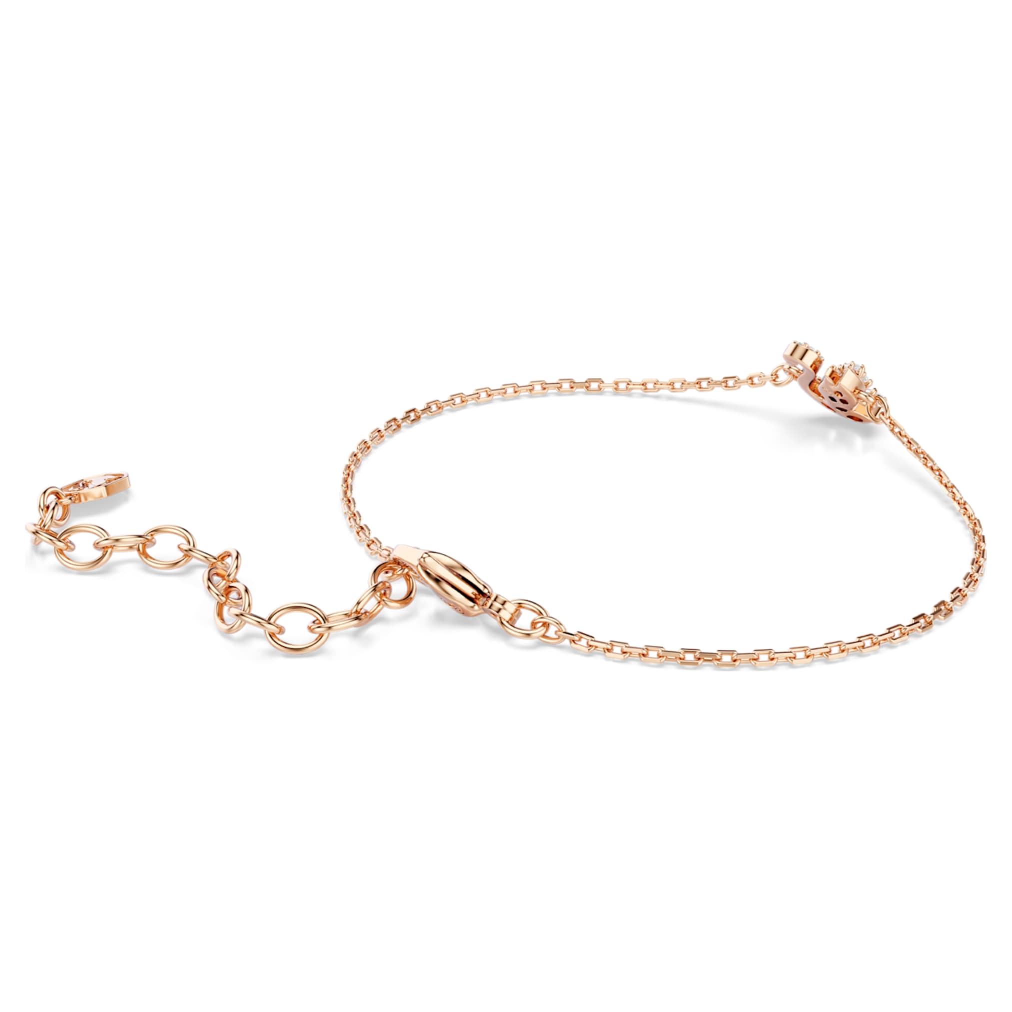 Swarovski Swan bracelet Mixed cuts, Swan, White, 18K rose gold finish