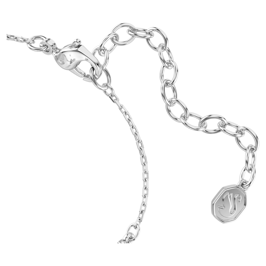 Swarovski Swan bracelet Mixed cuts, Swan, White, Rhodium plated