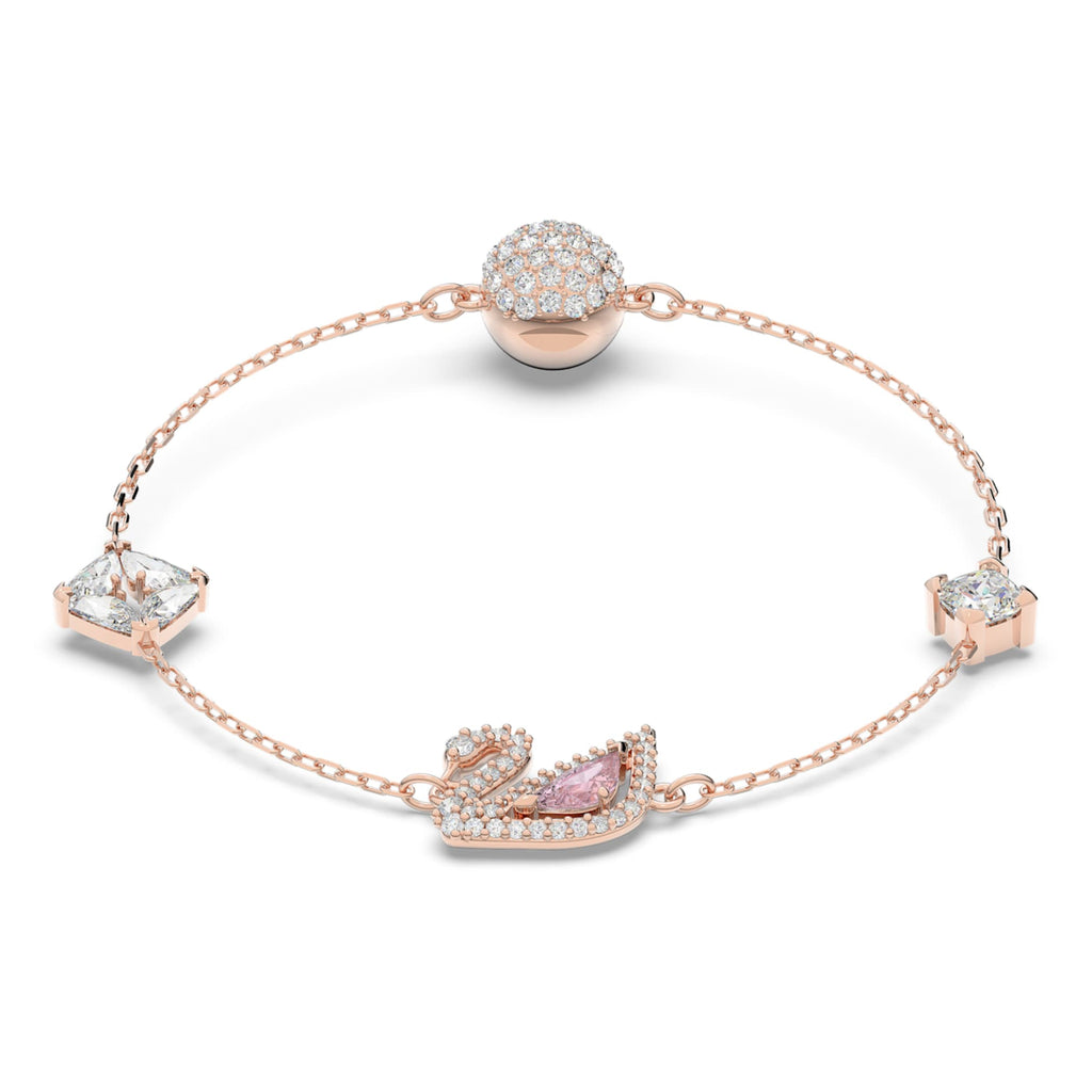 Swarovski Swan bracelet Swan, Pink, 18K rose gold finish