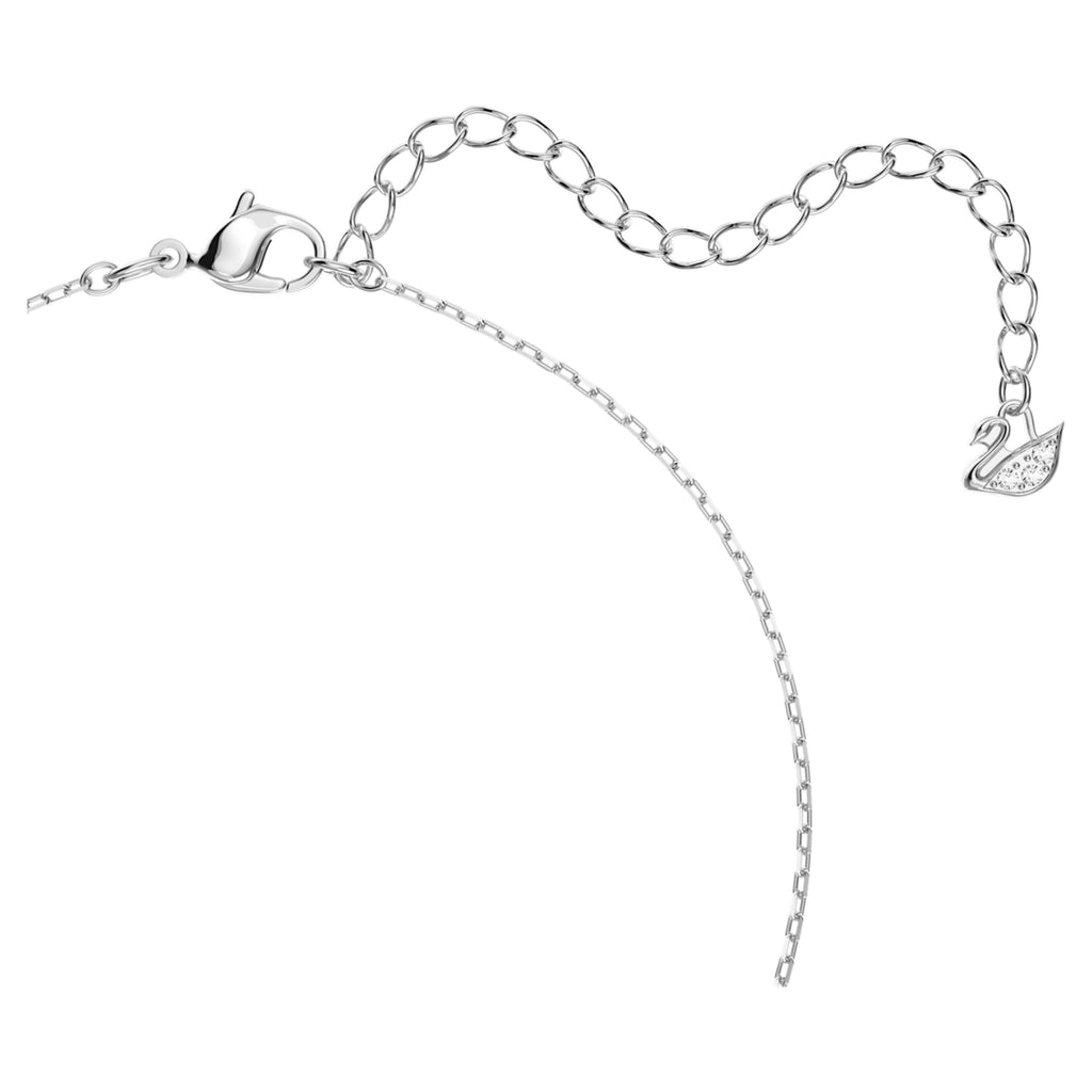 Swarovski Swan necklace Dancing swan, White, Rhodium plated