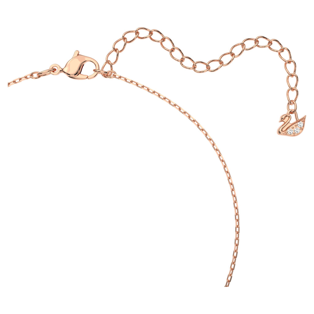 Swarovski Swan necklace Swan, Pink, 18K rose gold finish