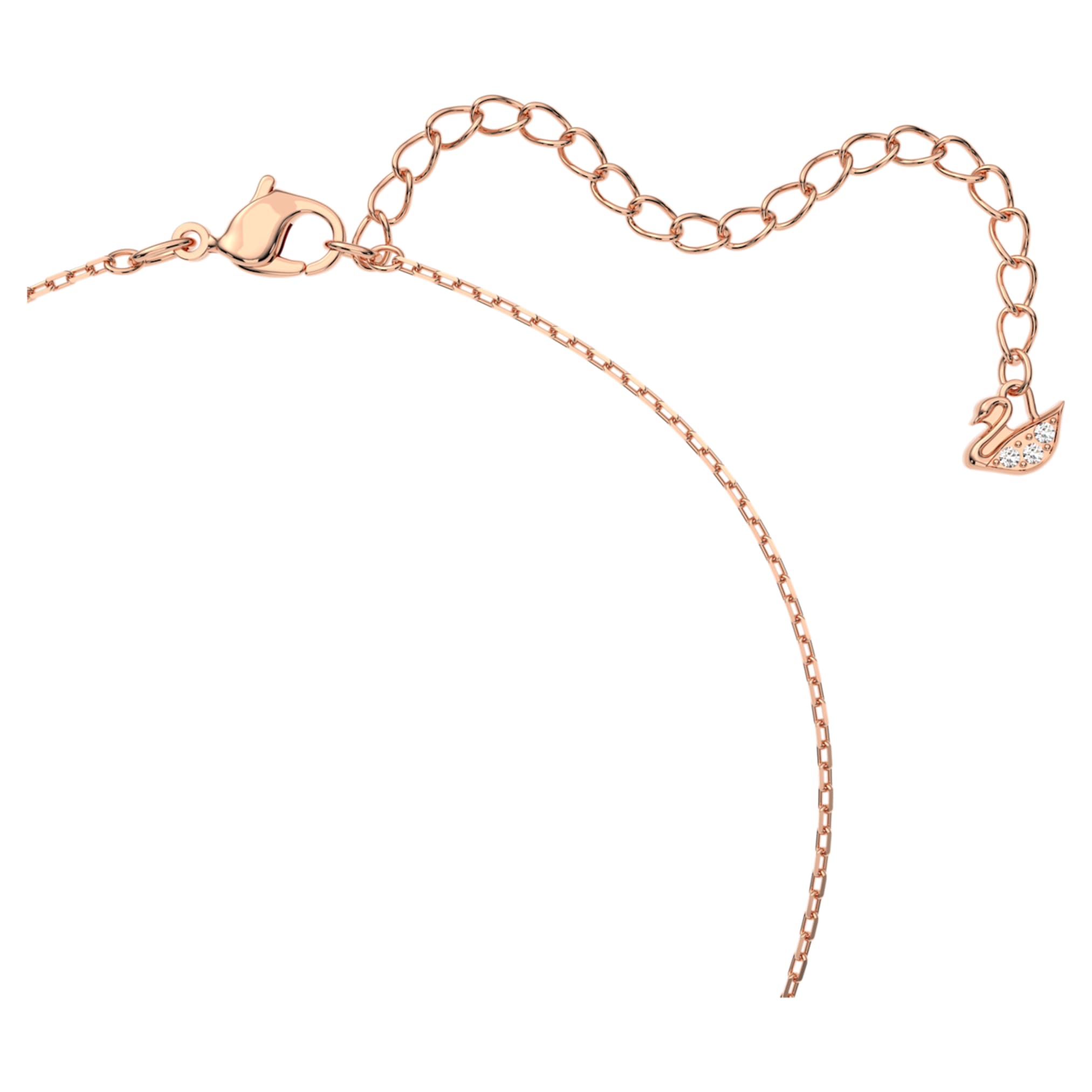 Swarovski Swan necklace Swan, Pink, 18K rose gold finish