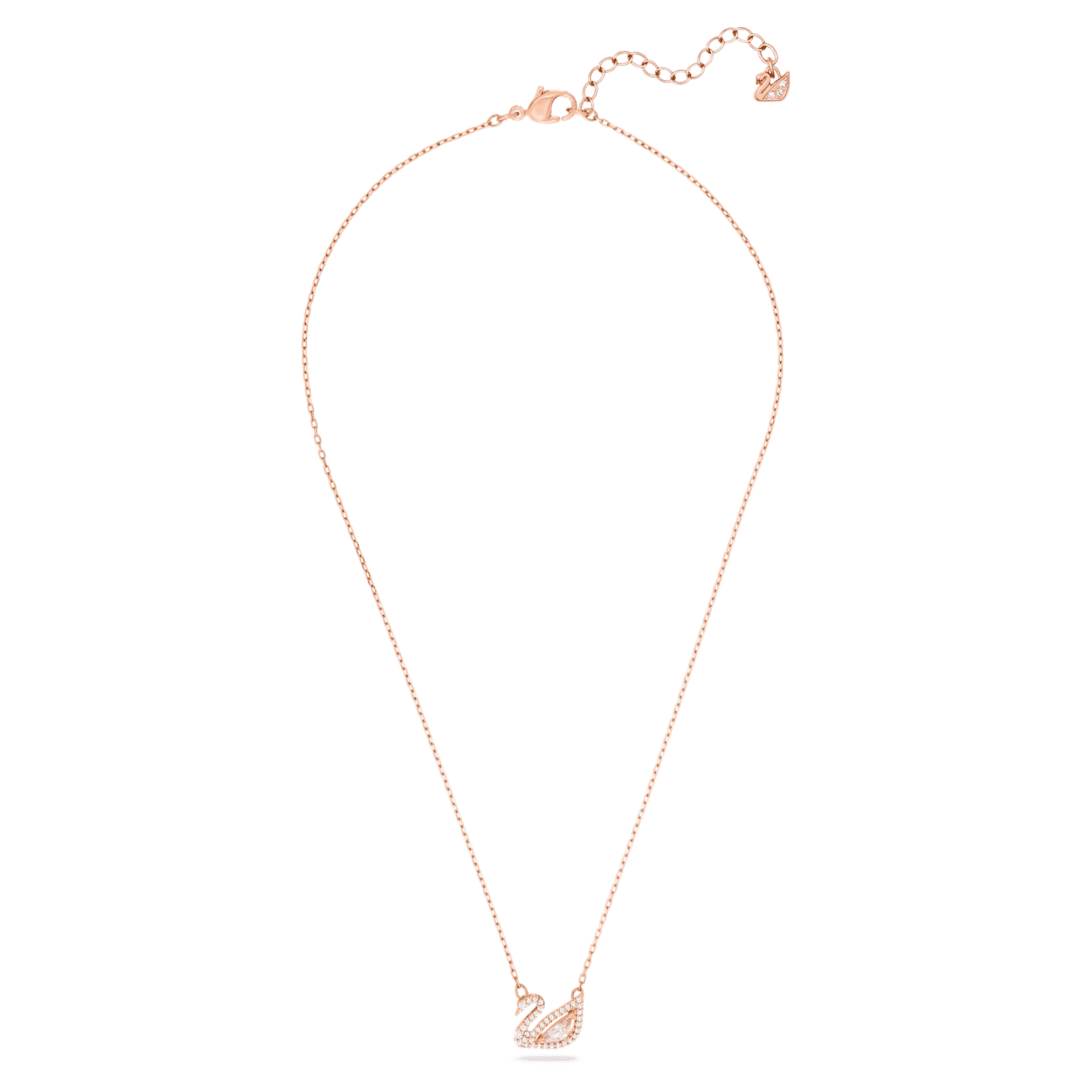 Swarovski Swan necklace Swan, Pink, 18K rose gold finish
