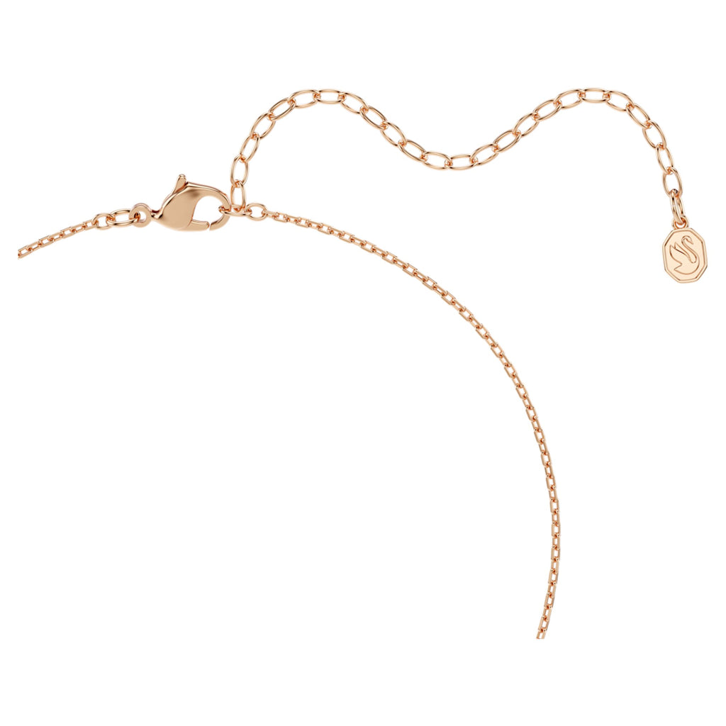 Swarovski Swan pendant Mixed cuts, Swan, Black, 18K rose gold finish