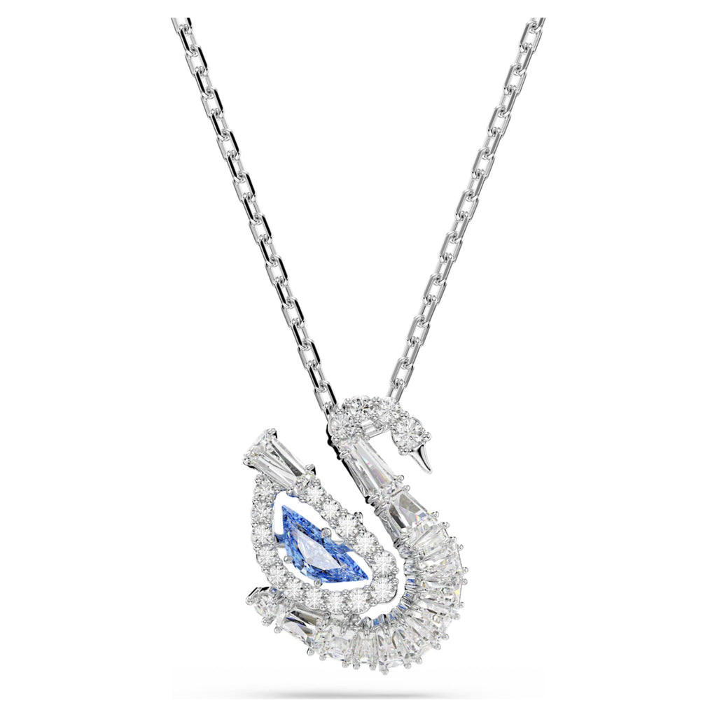 Swarovski Swan pendant Mixed cuts, Swan, Blue