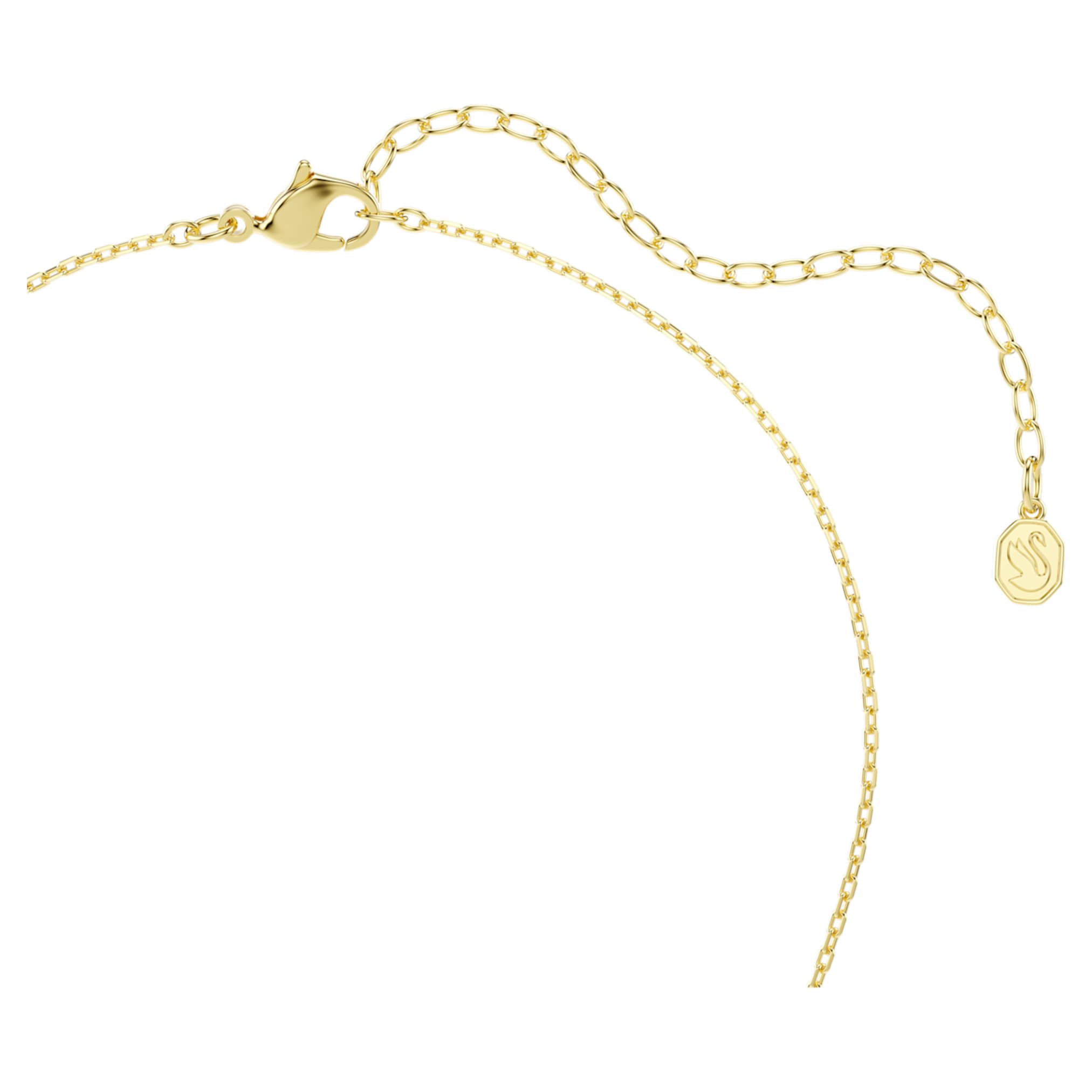 Swarovski Swan pendant Mixed cuts, Swan, White, 18K gold finish