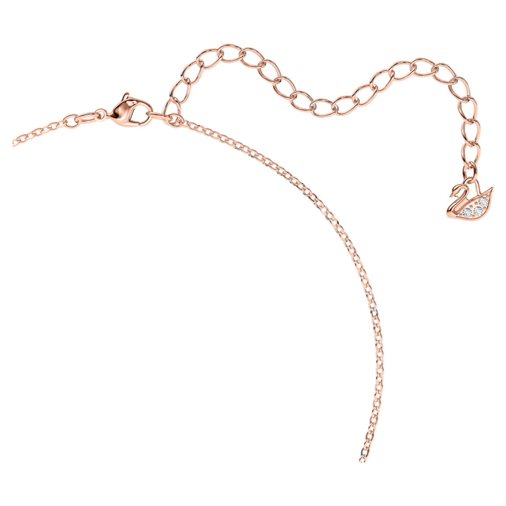 Swarovski Swan pendant Swan, Black, 18K rose gold finish