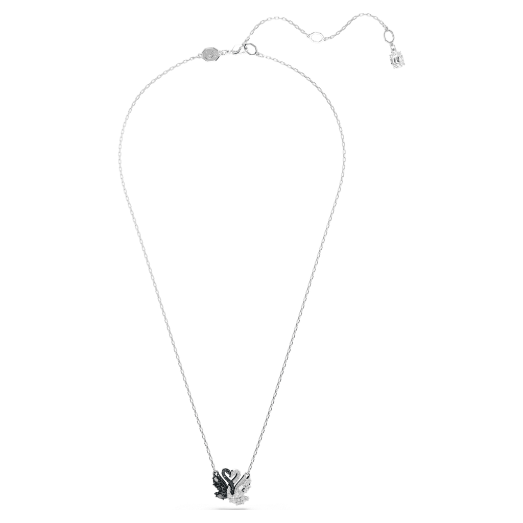 Swarovski Swan pendant Swan, Black, Mixed metal finish