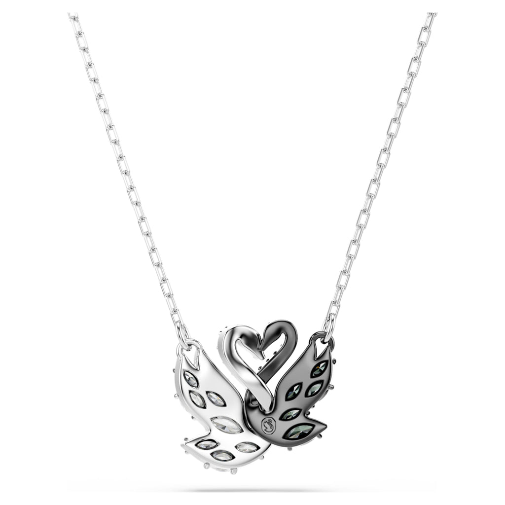 Swarovski Swan pendant Swan, Black, Mixed metal finish