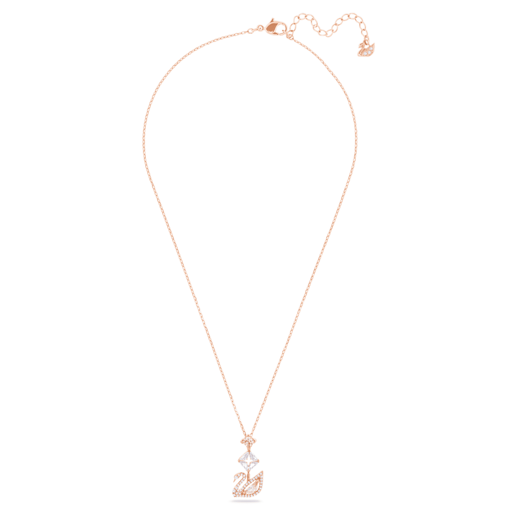 Swarovski Swan pendant Swan, Pink, 18K rose gold finish