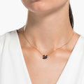 Swarovski Swan pendant Swan, Small, Black, 18K rose gold finish
