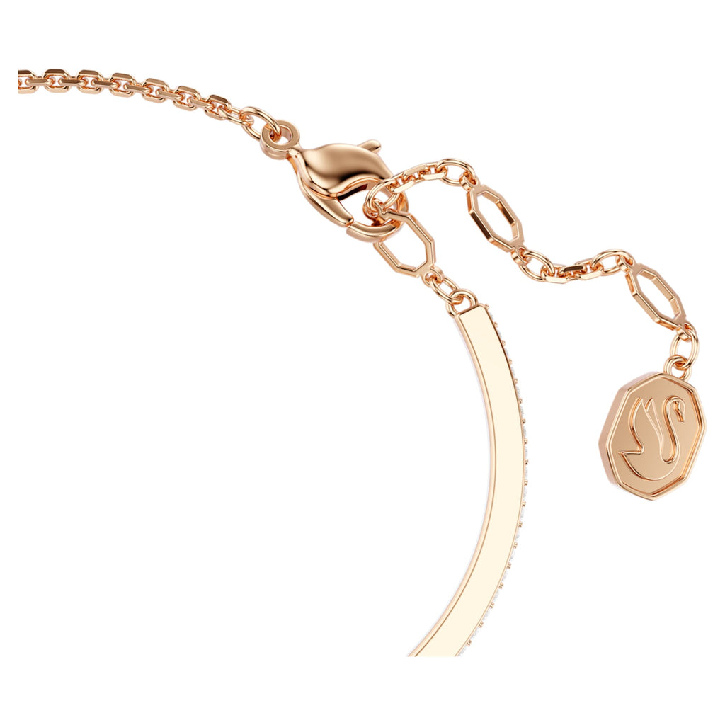 Swarovski Symbolica bangle Pavé, Horse shoe, White, 18K rose gold finish