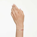 Swarovski Symbolica bracelet Crystal pearl, Pavé, Horse shoe, White, 18K rose gold finish