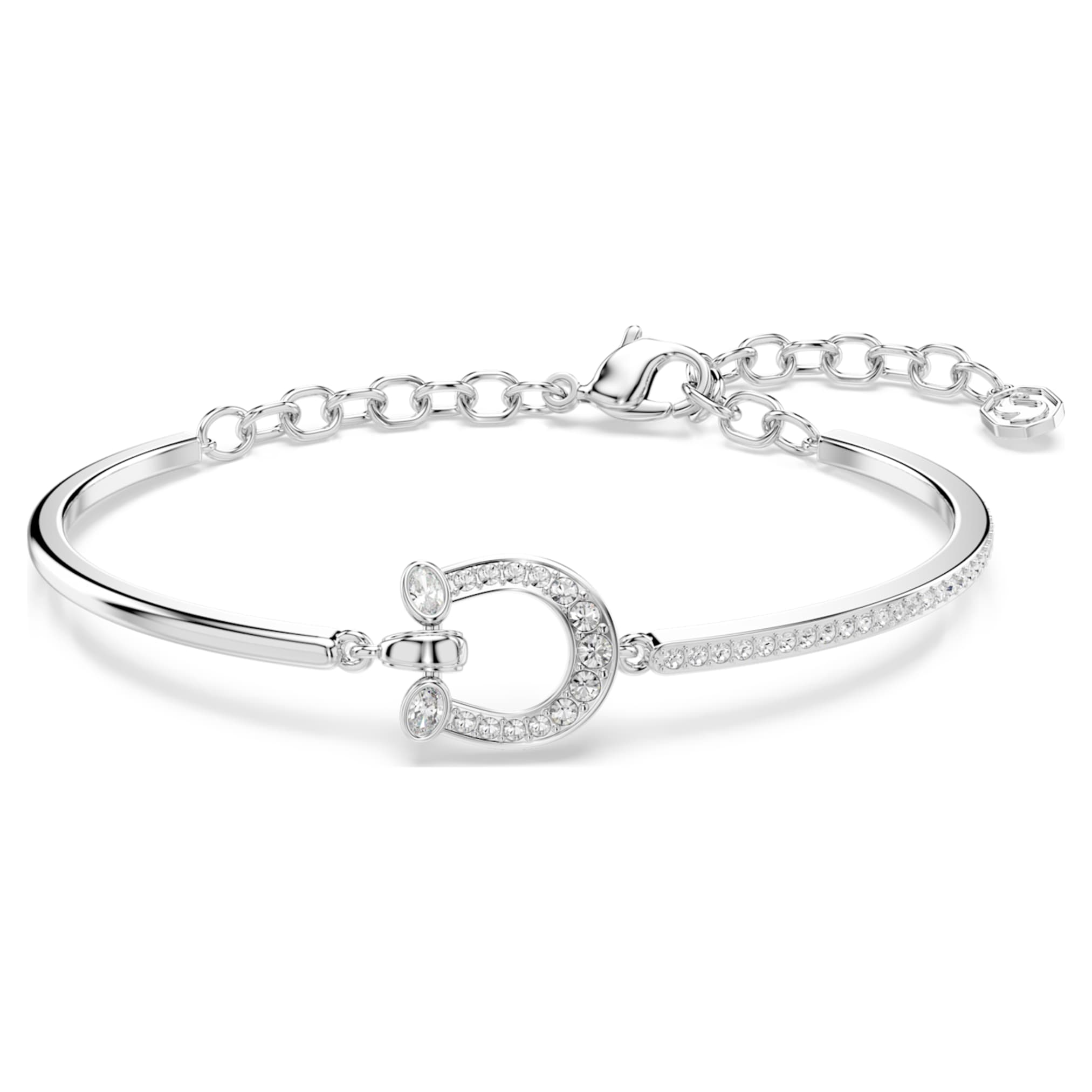 Swarovski Symbolica bracelet Pavé, Horse shoe, White, Rhodium plated