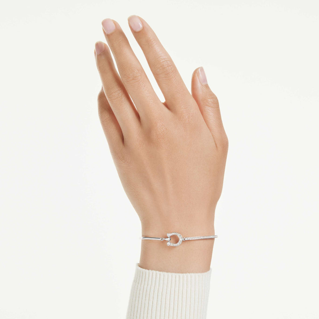 Swarovski Symbolica bracelet Pavé, Horse shoe, White, Rhodium plated