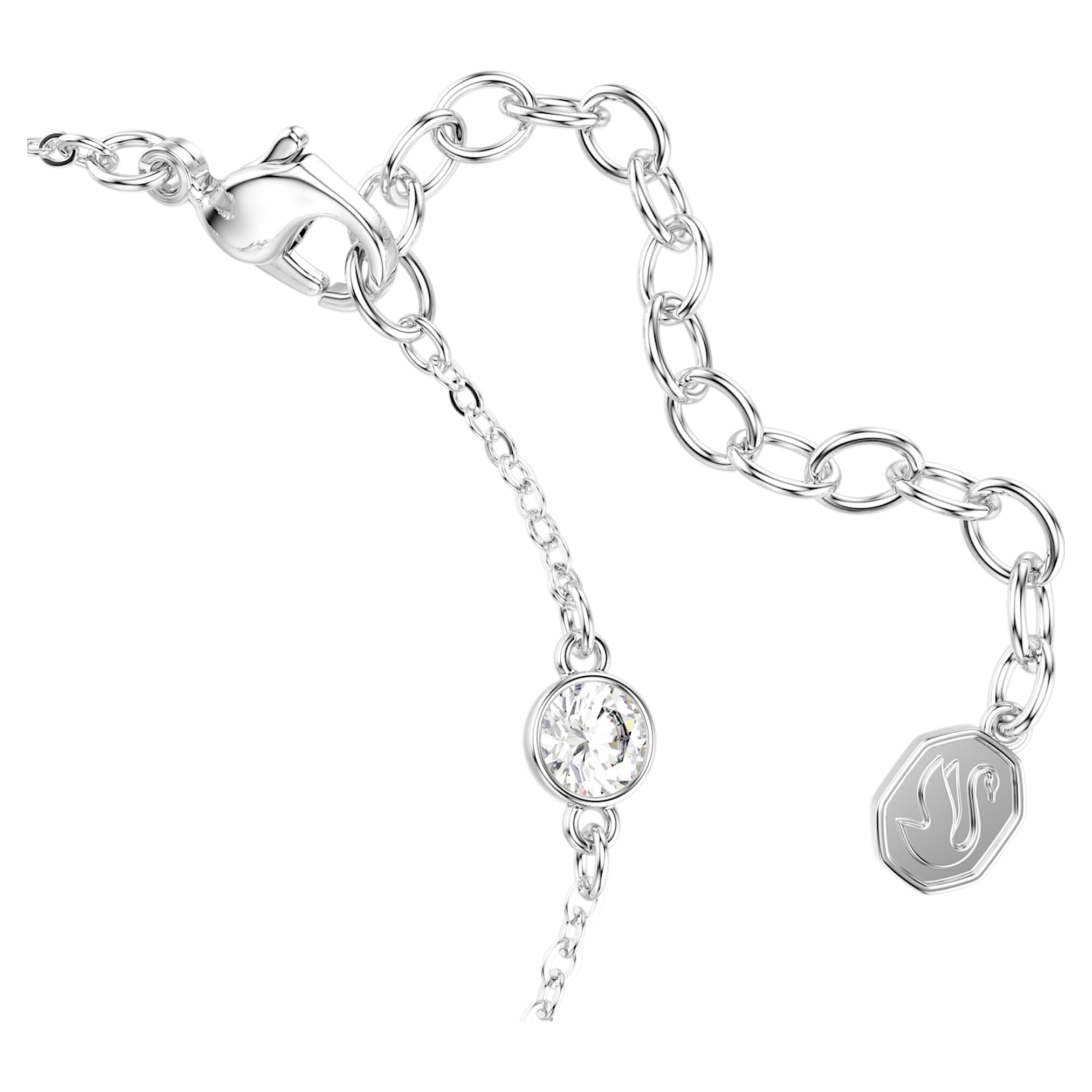 Swarovski Symbolica bracelet Round cut, Moon, Blue, Rhodium plated