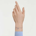 Swarovski Symbolica bracelet Round cut, Moon, Blue, Rhodium plated