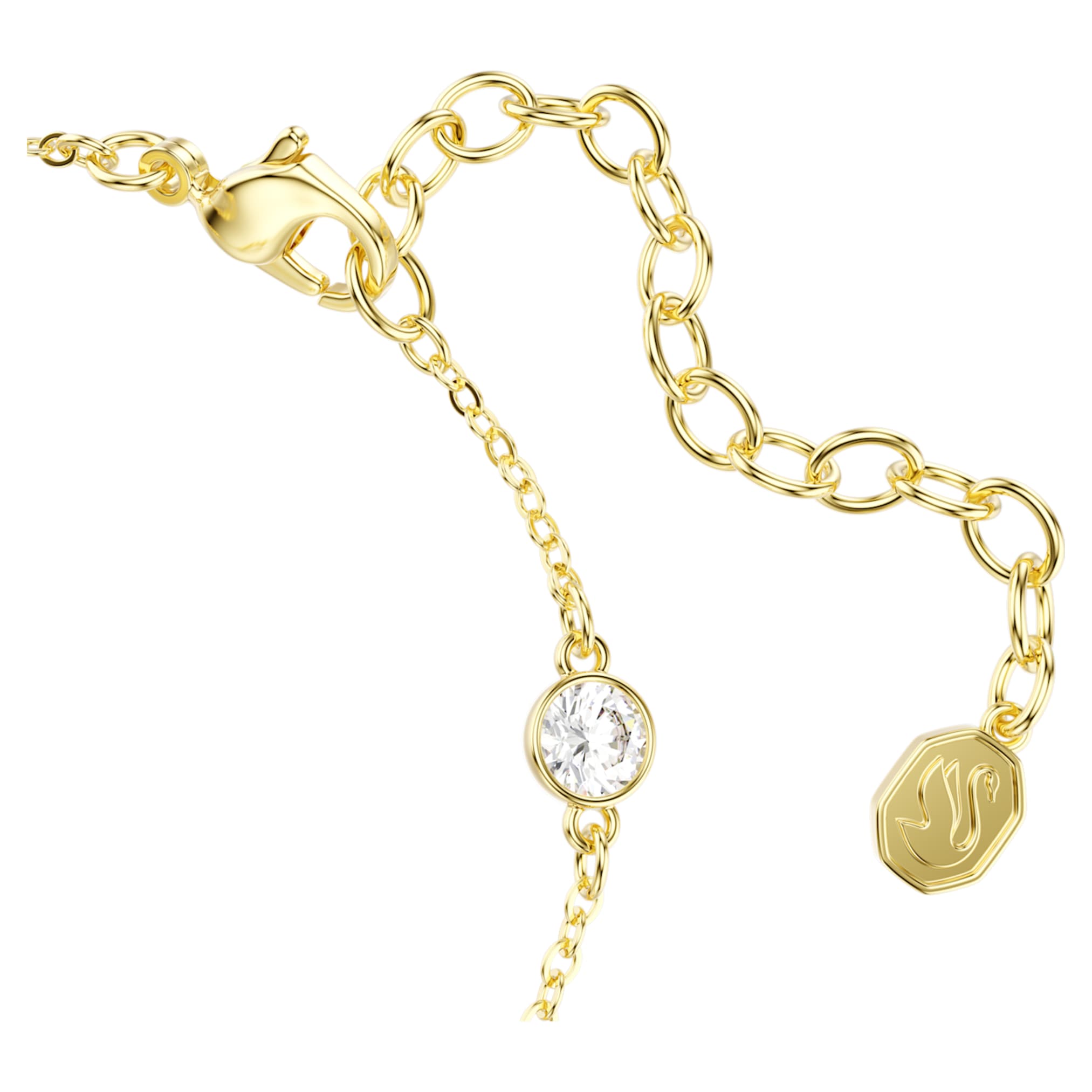 Swarovski Symbolica bracelet Round cut, Moon, White, 18K gold finish