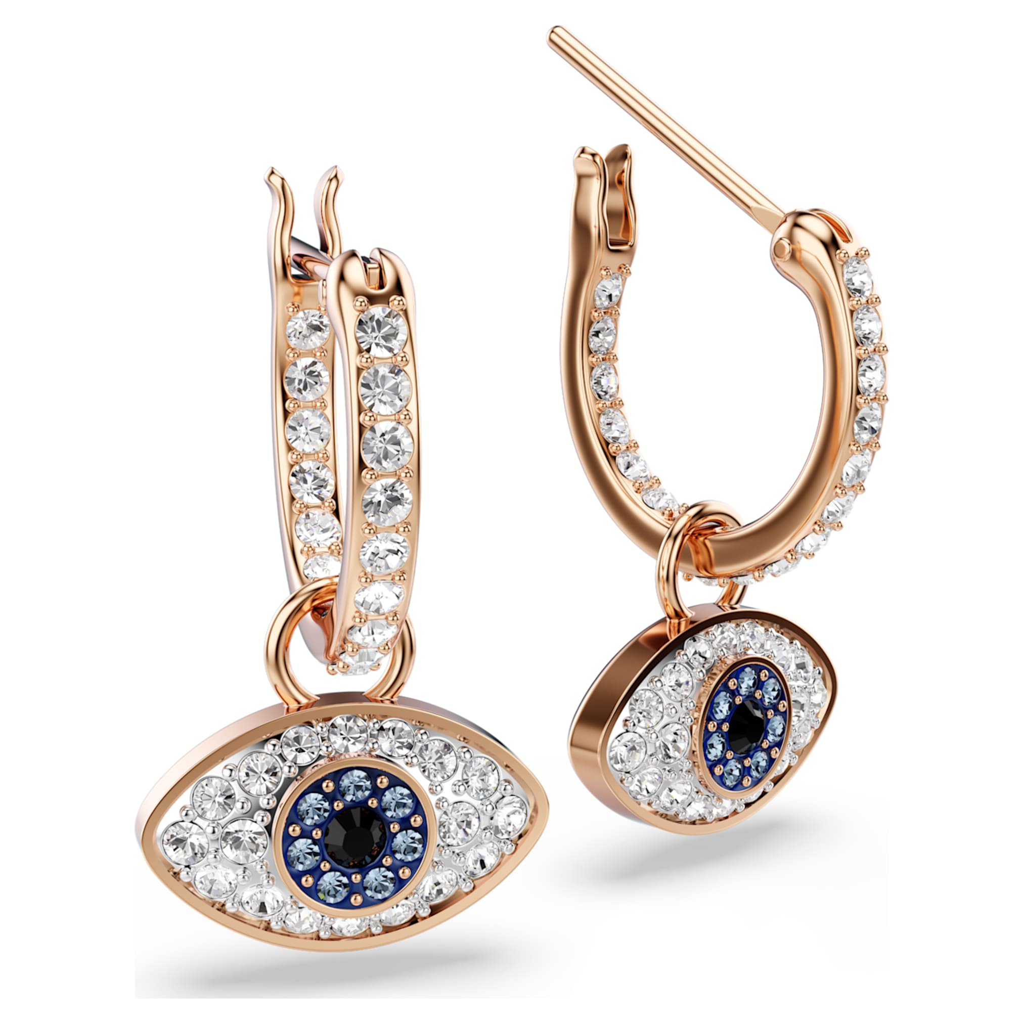 Swarovski Symbolica drop earrings Eye, Multicolored, 18K rose gold finish