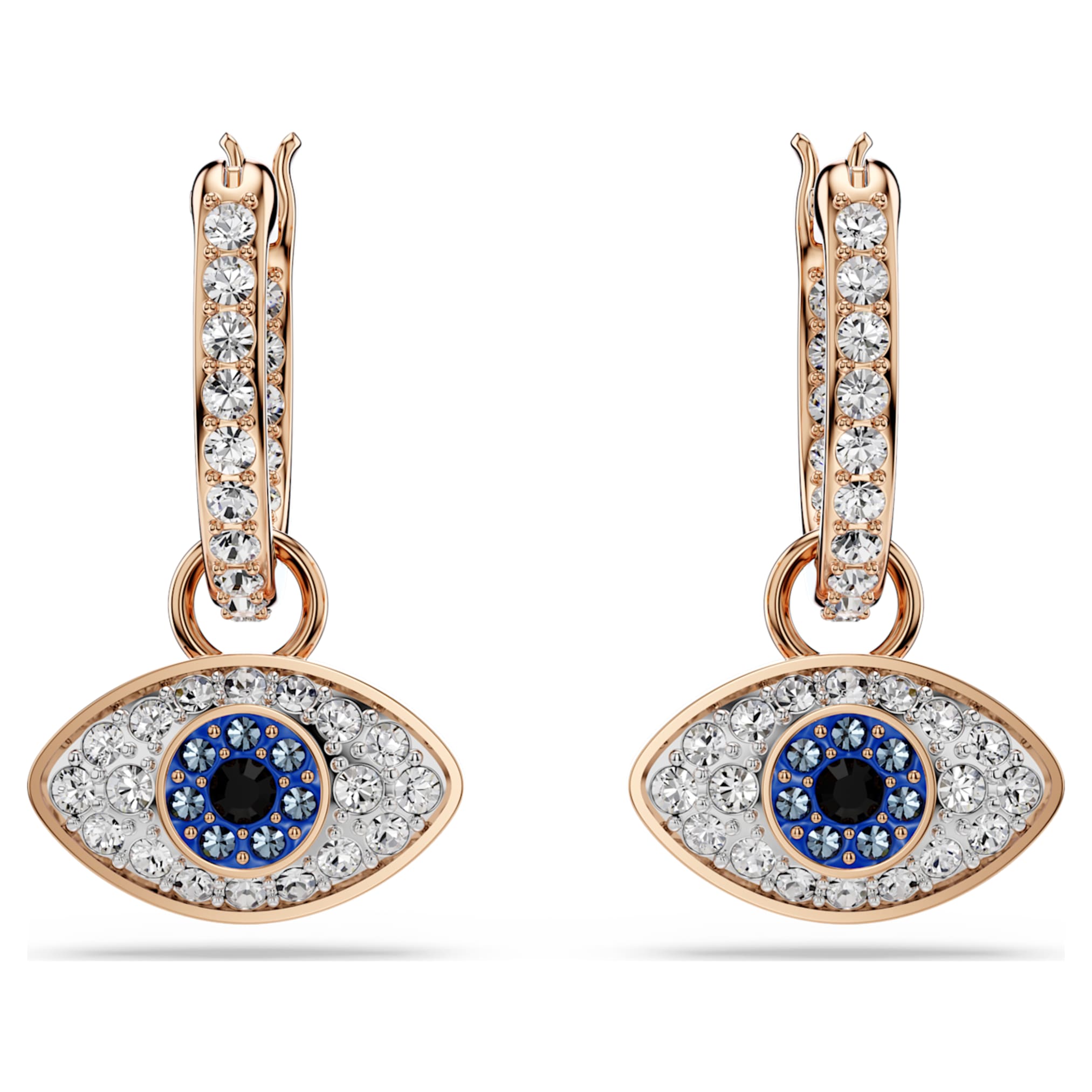 Swarovski Symbolica drop earrings Eye, Multicolored, 18K rose gold finish