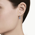 Swarovski Symbolica drop earrings Round cut, Moon, White, 18K gold finish