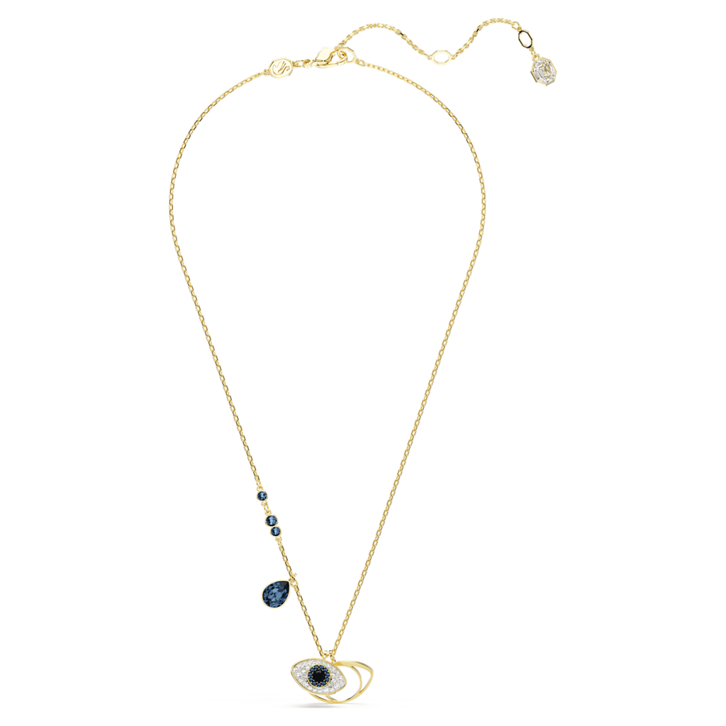 Swarovski Symbolica pendant Evil eye, Blue, 18K gold finish