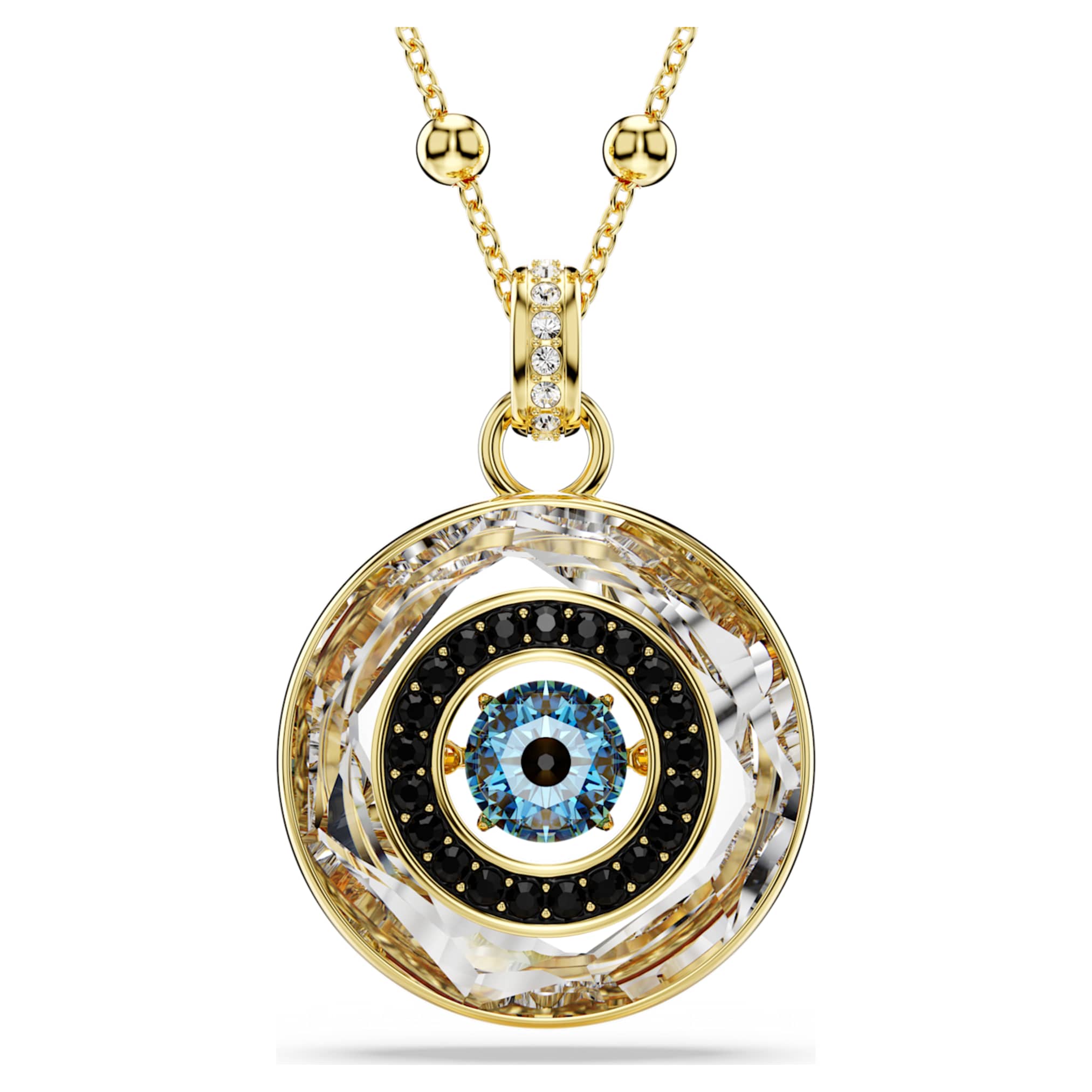 Swarovski Symbolica pendant Evil eye, Medium, Multicolored, 18K gold finish