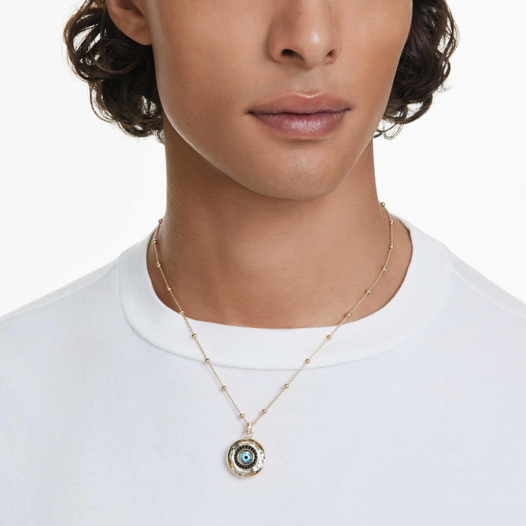 Swarovski Symbolica pendant Evil eye, Medium, Multicolored, 18K gold finish