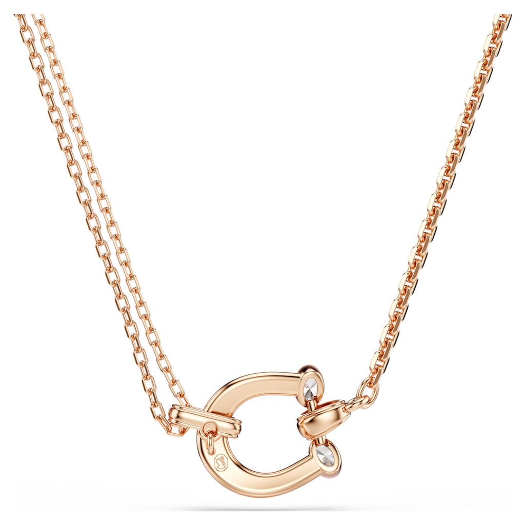 Swarovski Symbolica pendant Pavé, Horse shoe, White, 18K rose gold finish