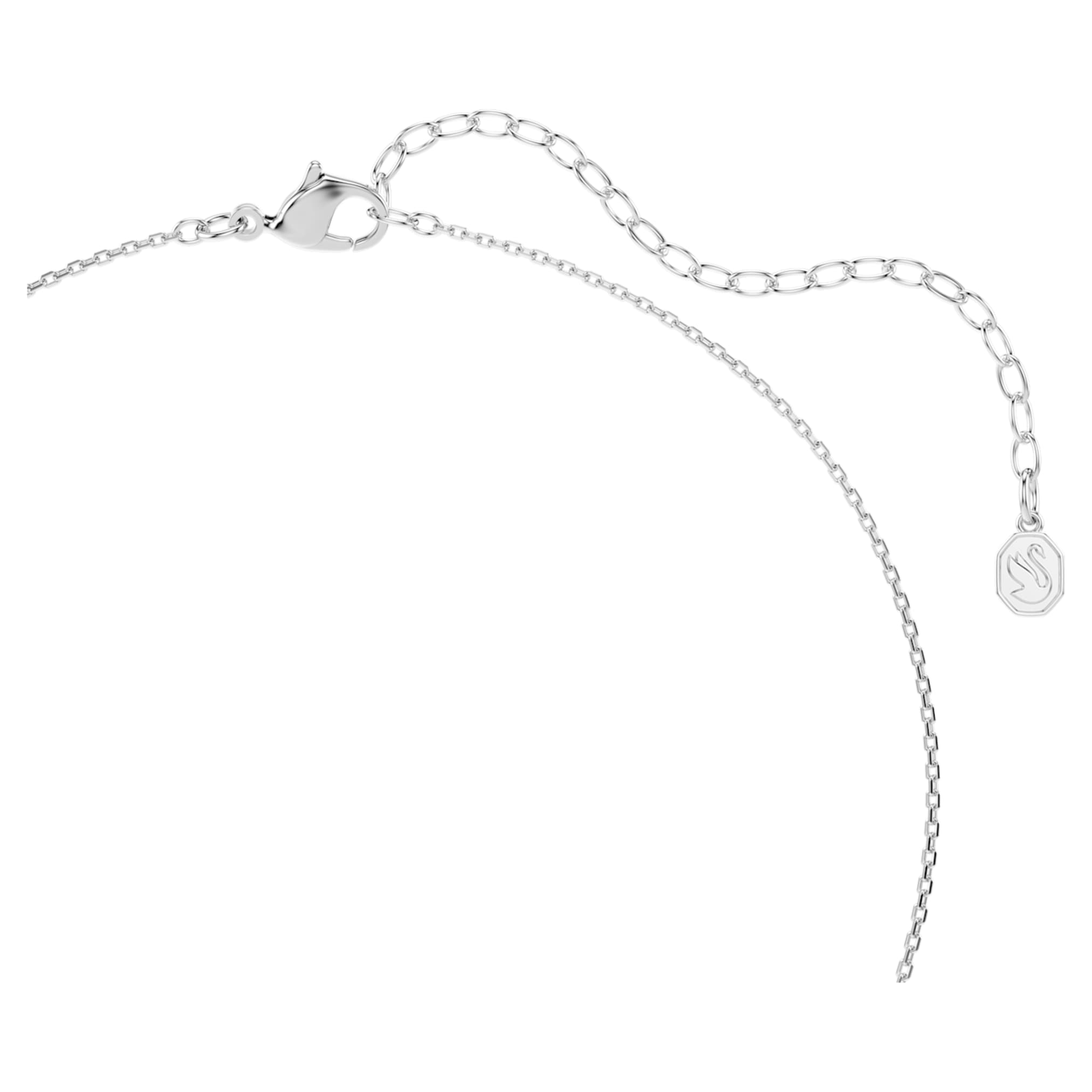 Swarovski Symbolica pendant Round cut, Pavé, Horse shoe, Blue, Rhodium plated