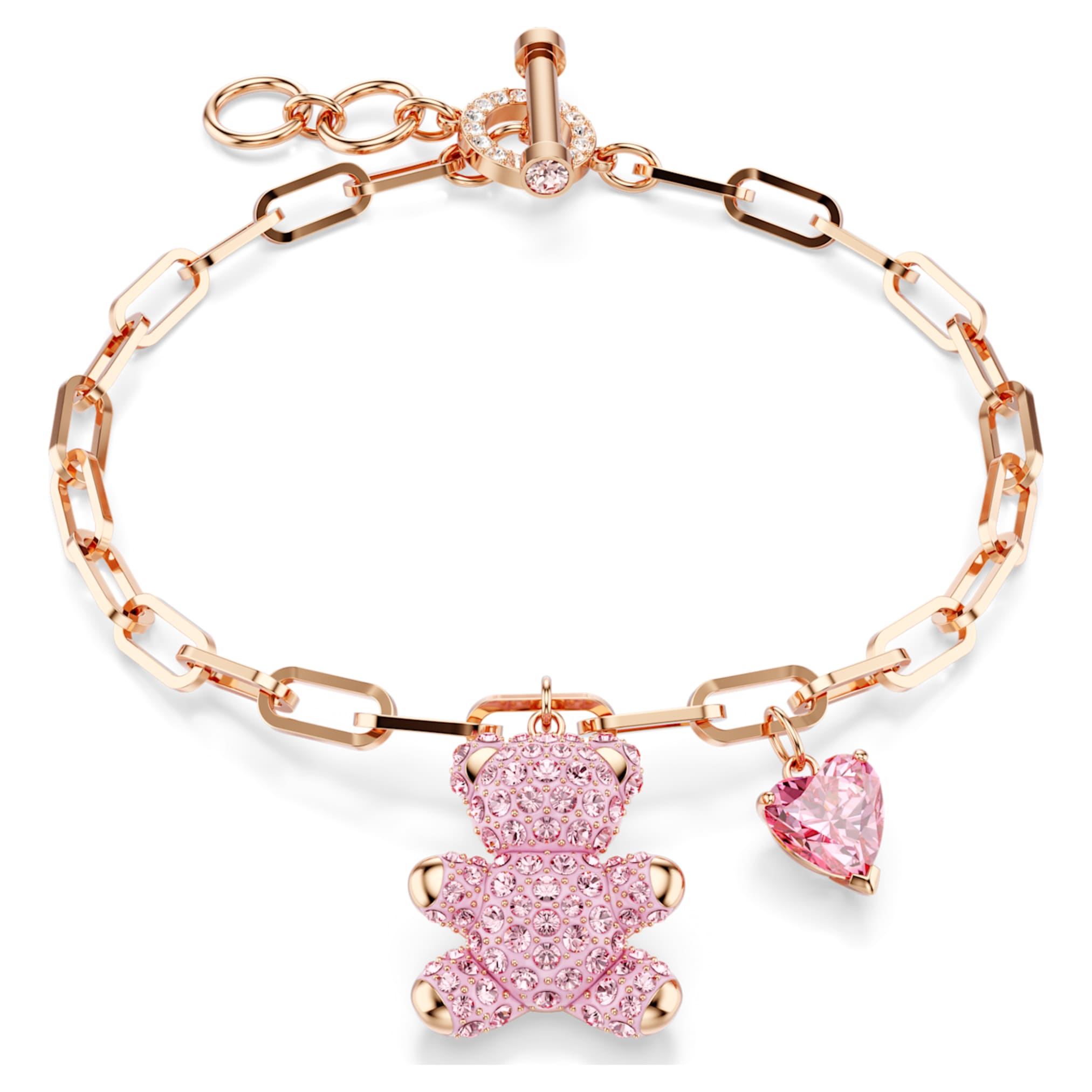 Swarovski Teddy bracelet Bear, Pink, 18K rose gold finish