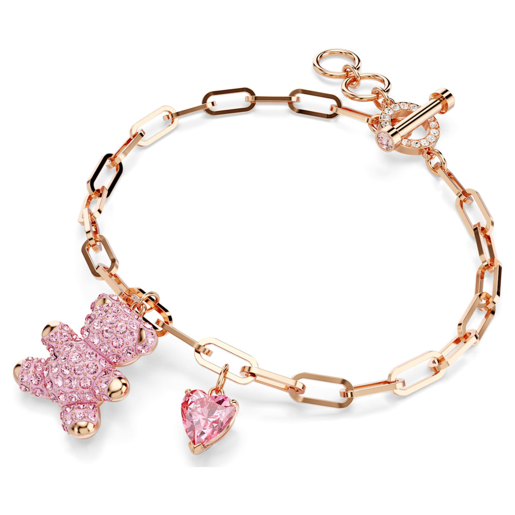 Swarovski Teddy bracelet Bear, Pink, 18K rose gold finish