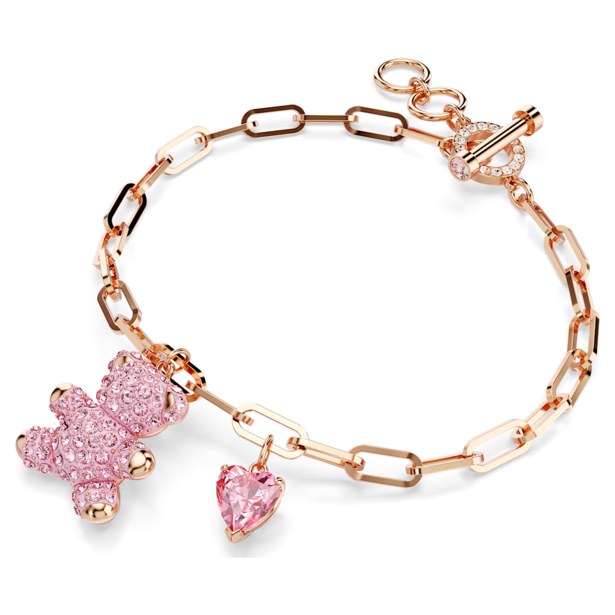 Swarovski Teddy bracelet Bear, Pink, 18K rose gold finish