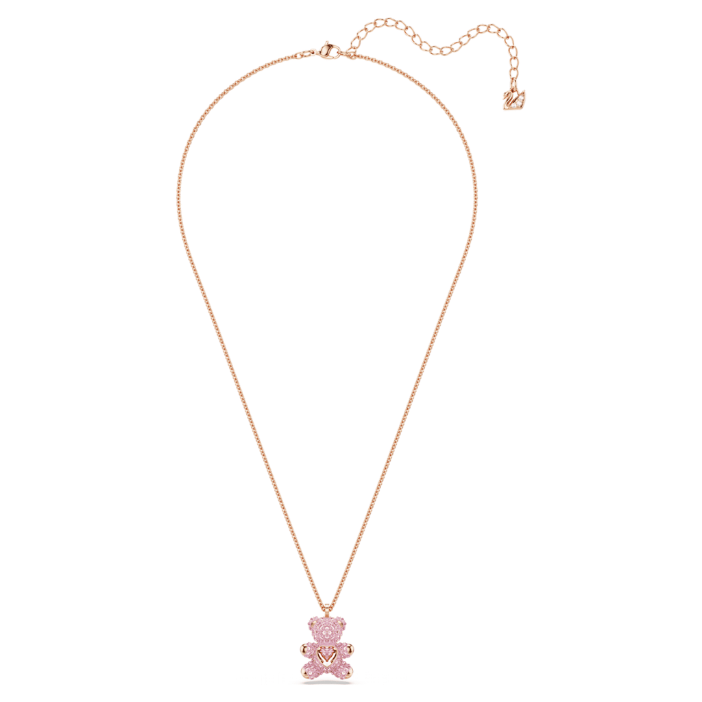 Swarovski Teddy pendant Bear, Pink, 18K rose gold finish