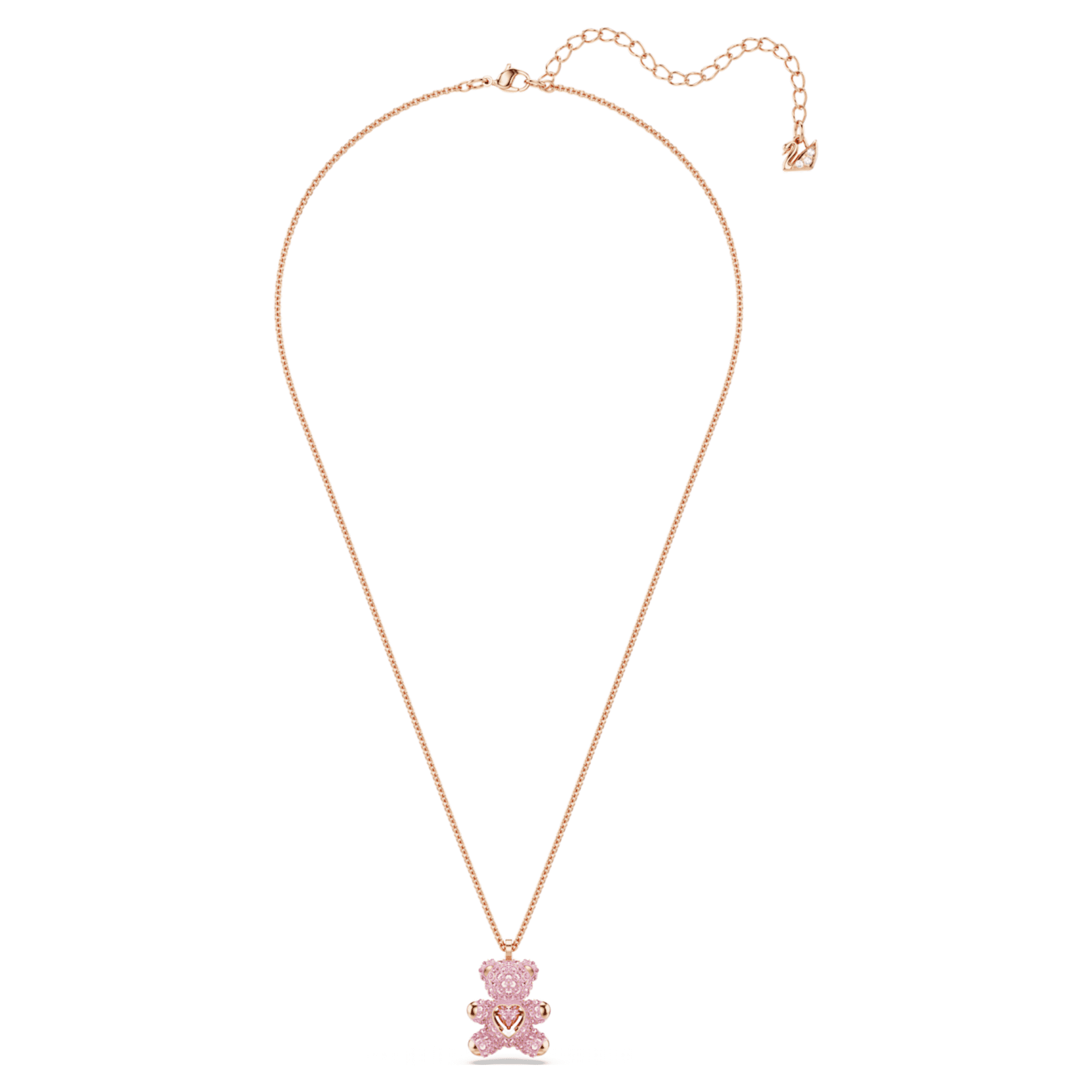 Swarovski Teddy pendant Bear, Pink, 18K rose gold finish